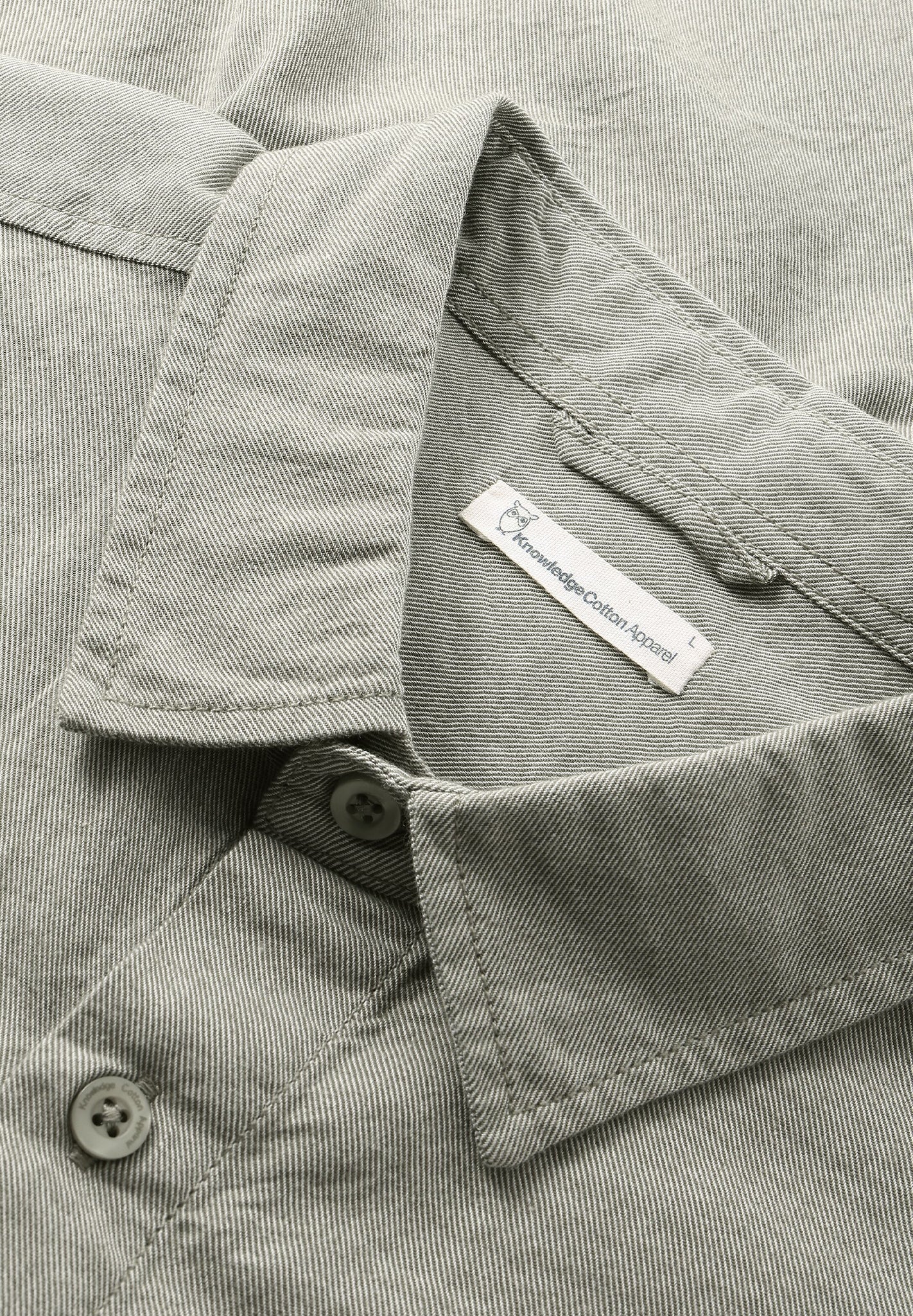 KNOWLEDGE COTTON - Regular Fit Light Twill Shirt - Burned Olive - BACKYARD