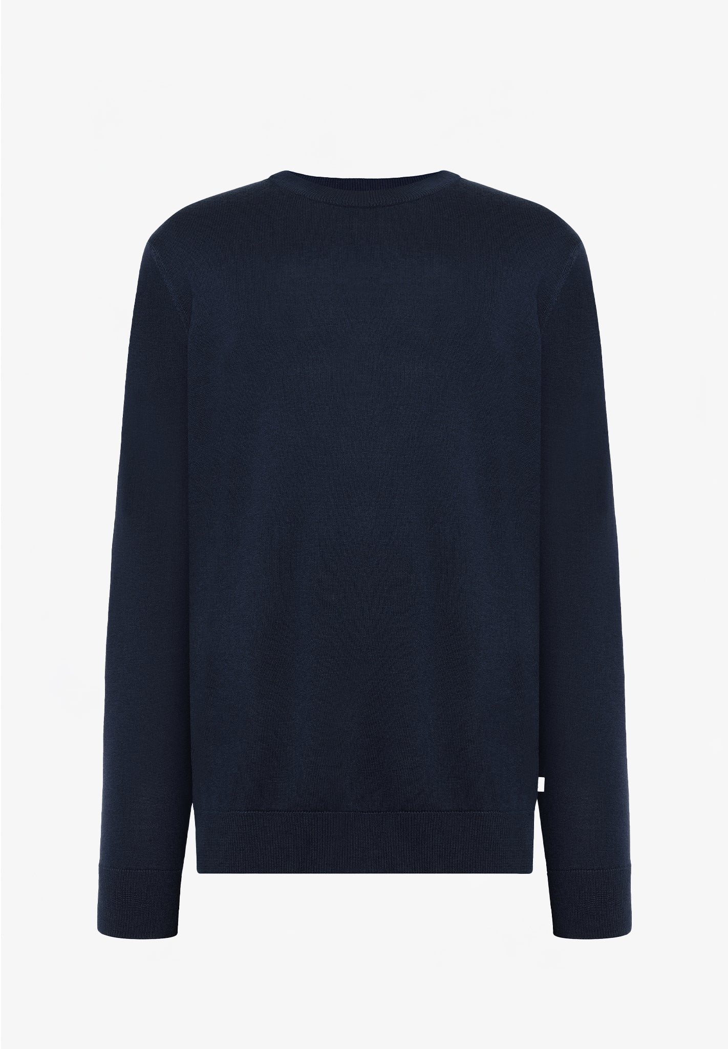 KNOWLEDGE COTTON - Regular Merino Knit Crew Neck - Total Eclipse - BACKYARD