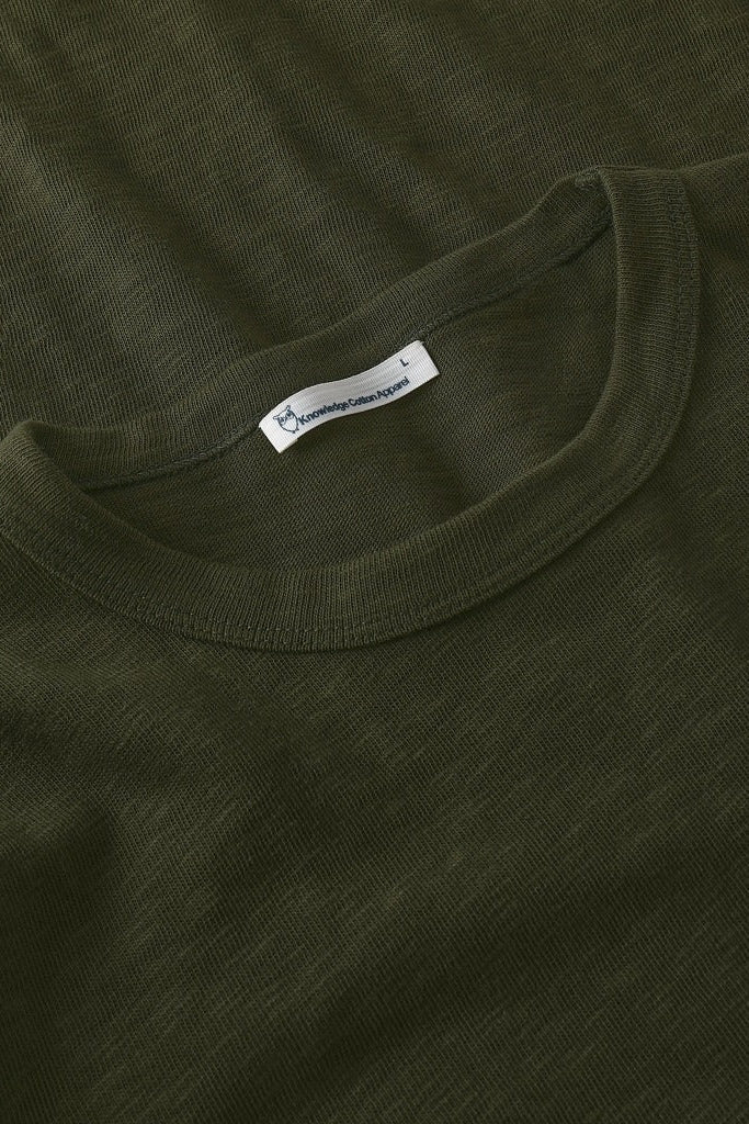 KNOWLEDGE COTTON-Slub Long Sleeve T-Shirt-Forrest Night-BACKYARD