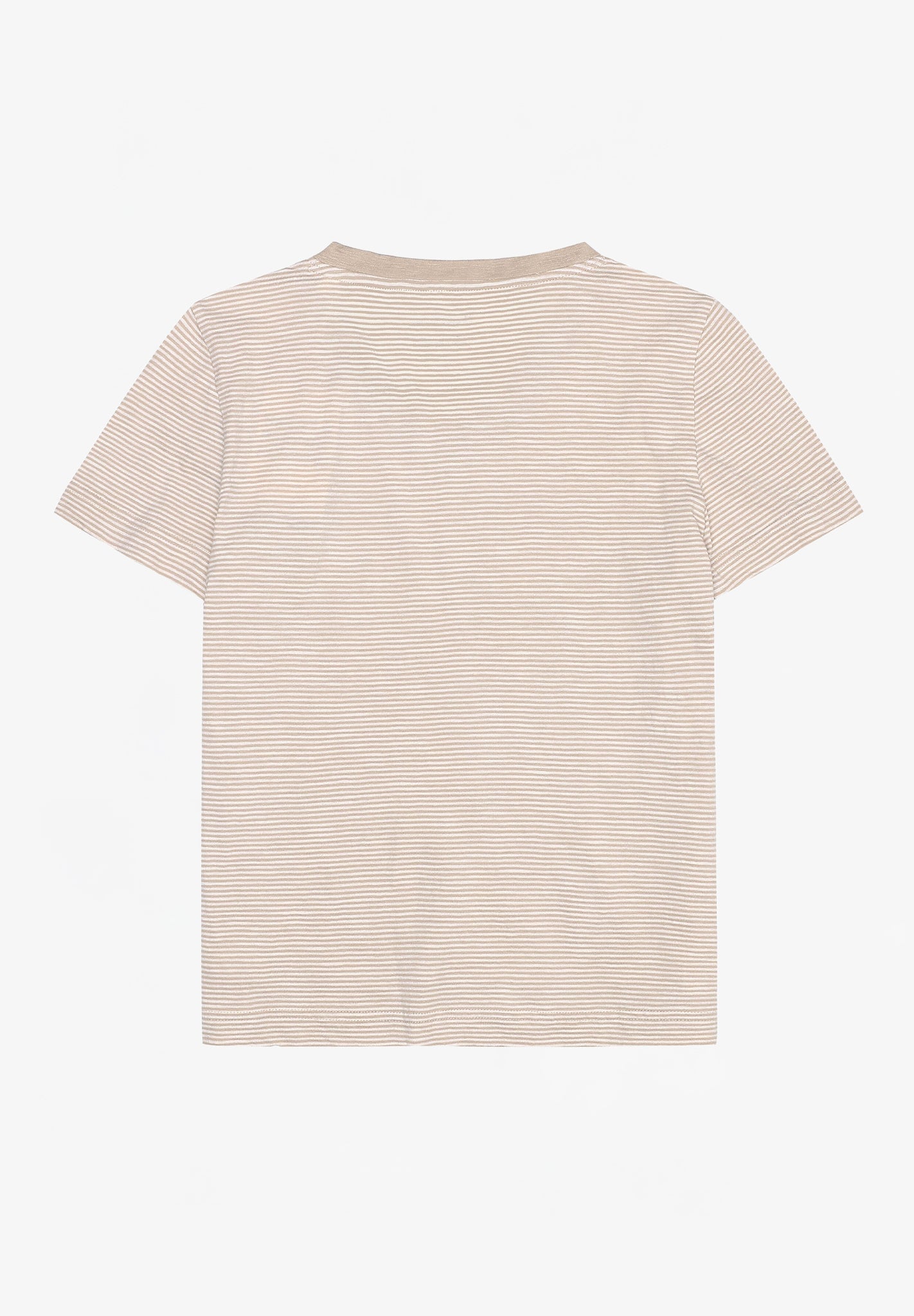 KNOWLEDGE COTTON - V - Neck Slub T-Shirt - Creme Stripe - BACKYARD