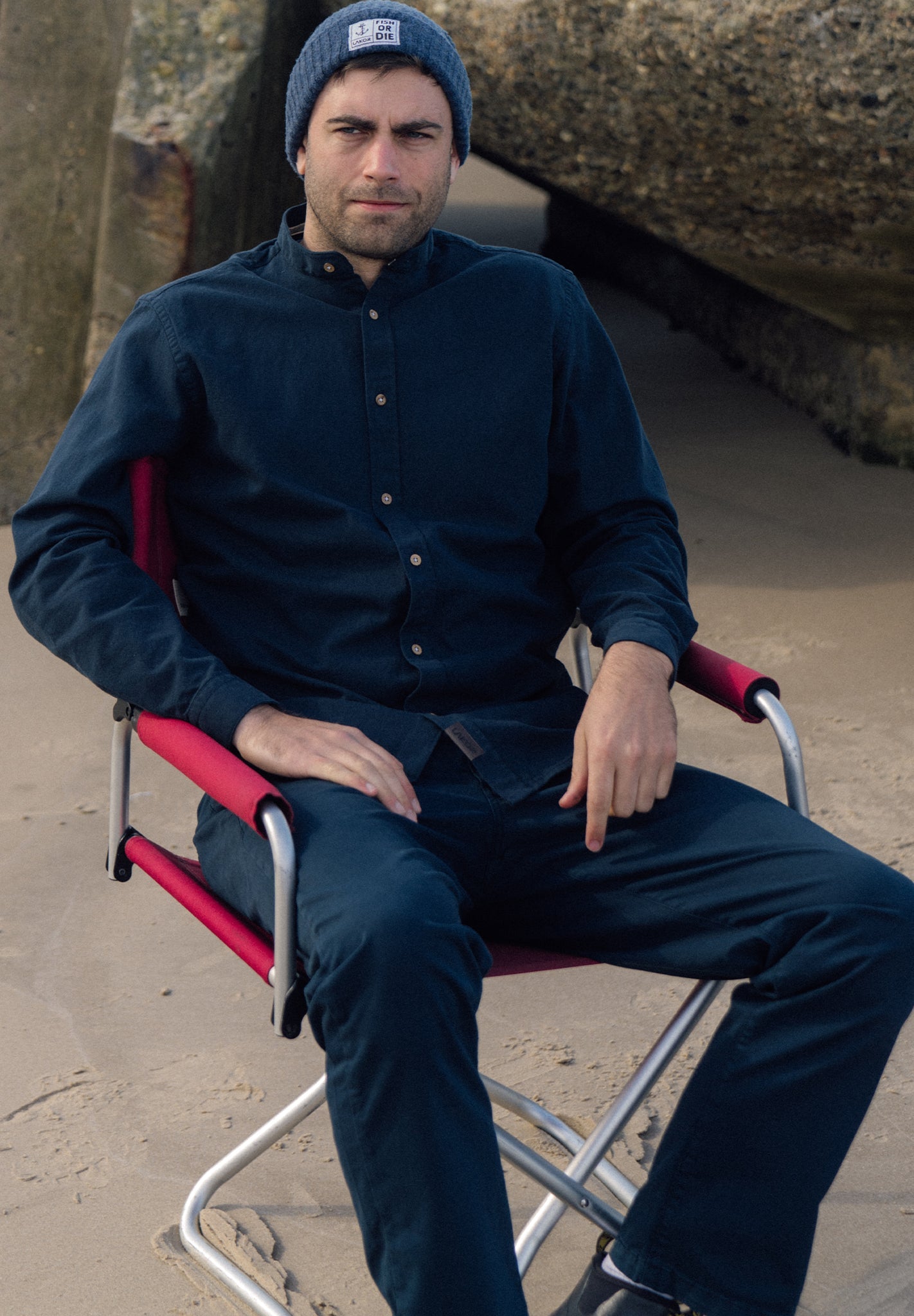 LAKOR - Plain Dal Shirt - Blueberry - BACKYARD