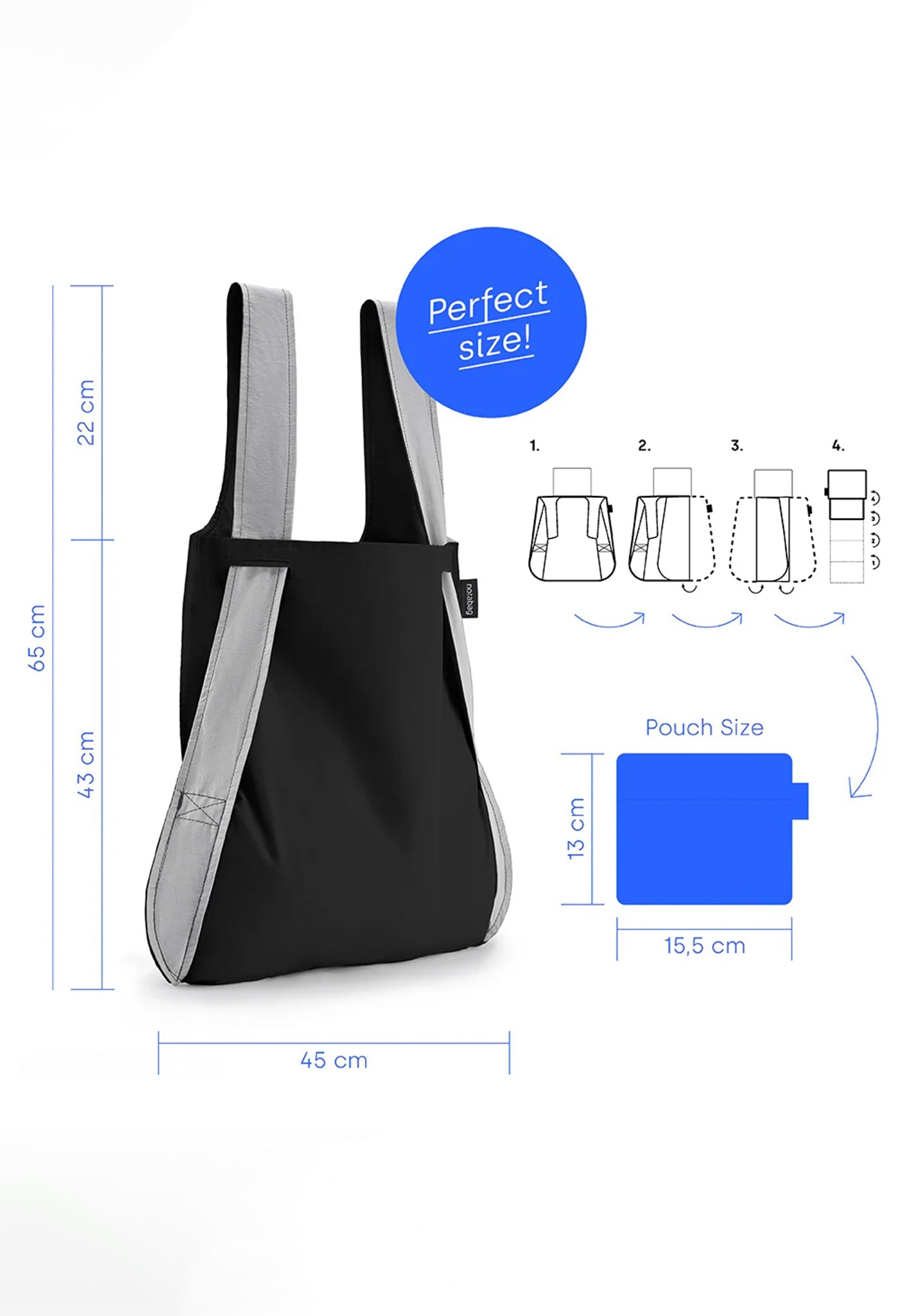 NOTABAG - Notabag Original - Grey Black - BACKYARD