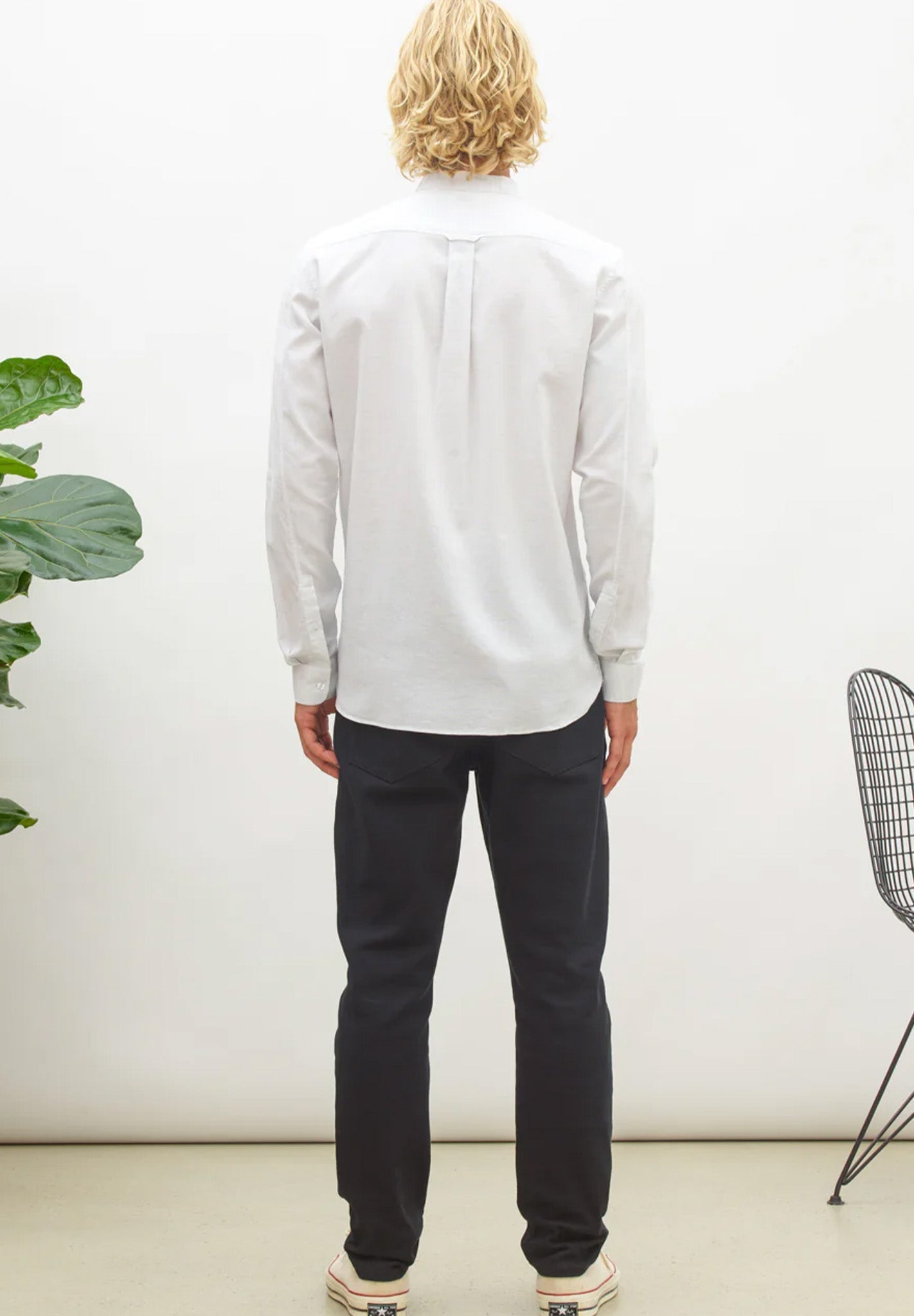 NOWADAYS - Oxford Melange Shirt - Bright White - BACKYARD