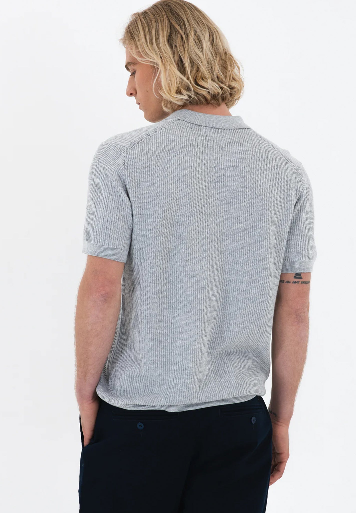 NOWADAYS - Racket Polo - Grey Melange - BACKYARD