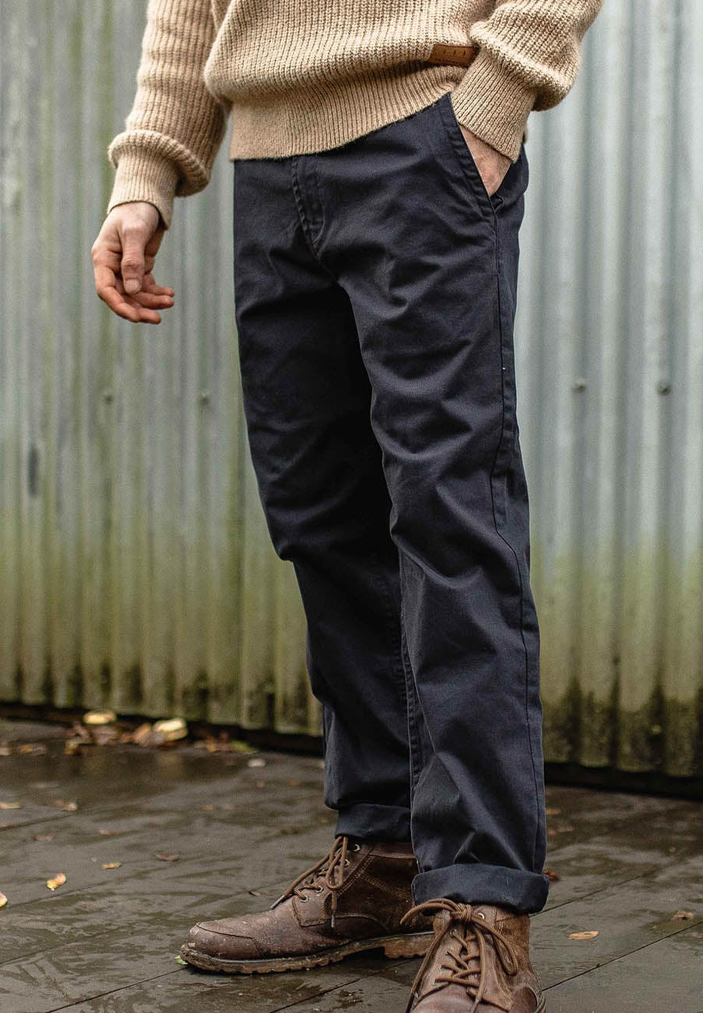 PASSENGER - 365 Organic Cotton Trouser - Faded Black - BACKYARD