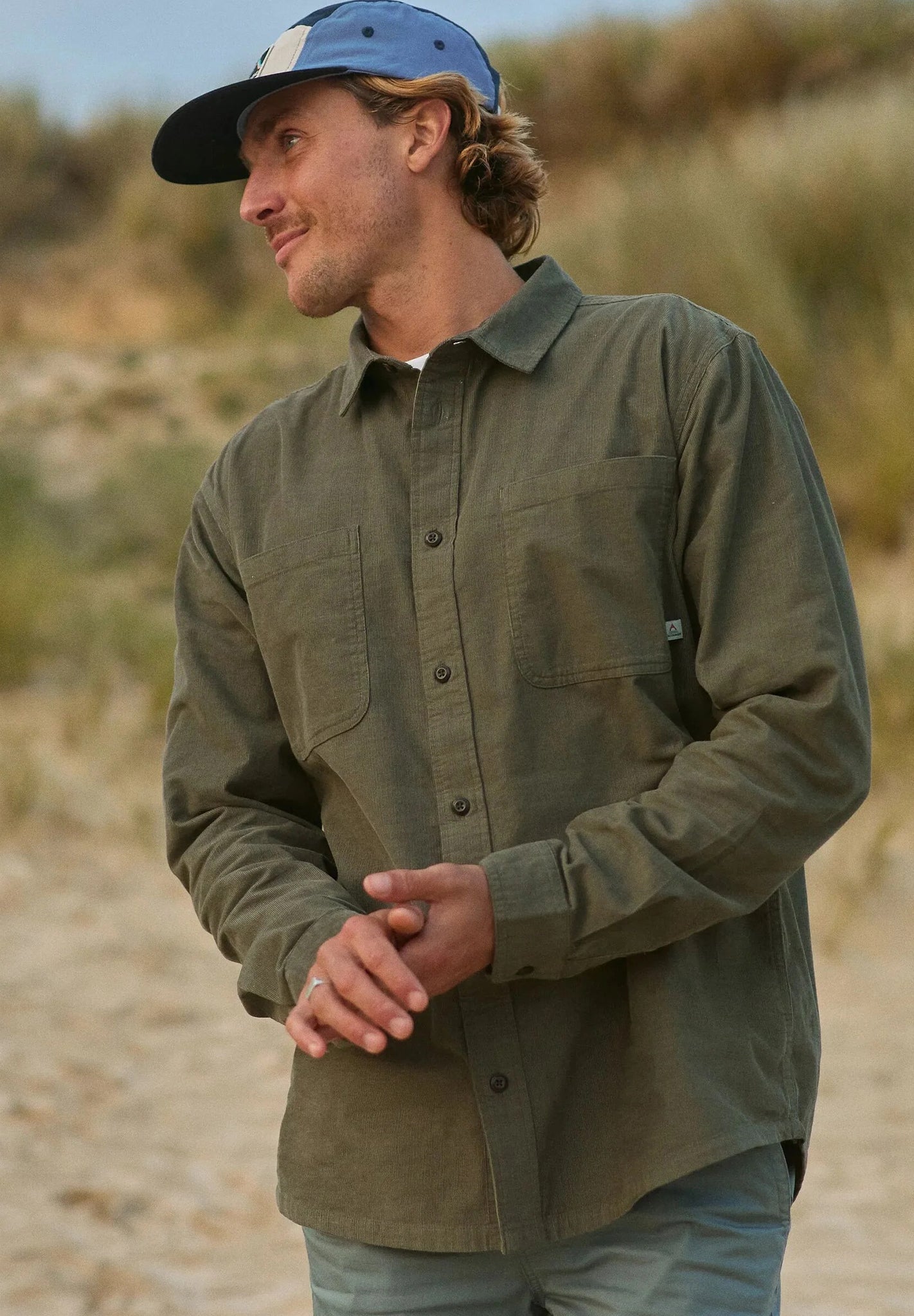PASSENGER - Backcountry Cord Light Shirt - Dusty Olive - BACKYARD