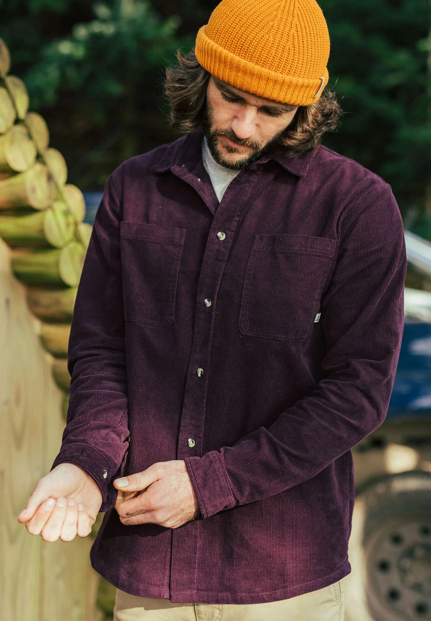 PASSENGER - Backcountry Cord Shirt - Deep Plum - BACKYARD
