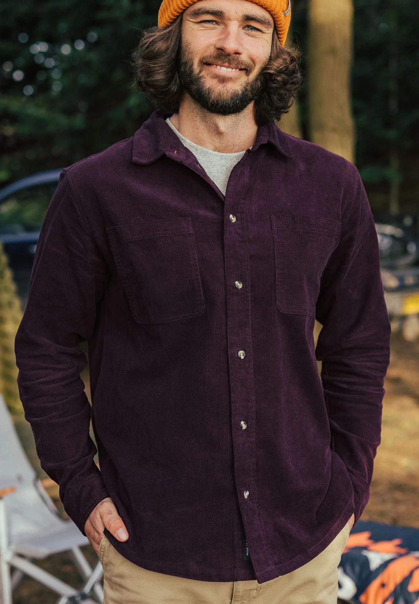 PASSENGER - Backcountry Cord Shirt - Deep Plum - BACKYARD