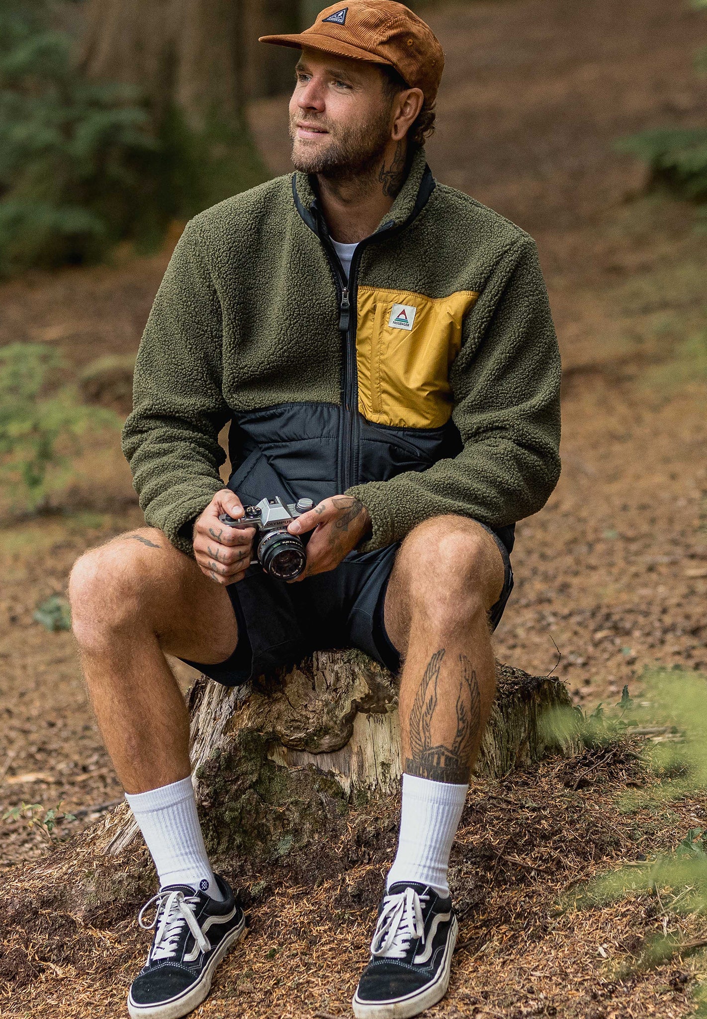 PASSENGER - Born Explorer Recycled Polar - Lined Sherpa Fleece - Khaki - BACKYARD