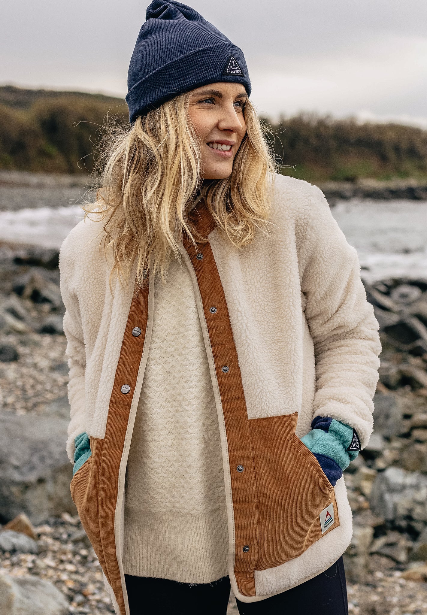 PASSENGER - Clover 2.0 Recycled Sherpa Fleece - Vintage White - BACKYARD