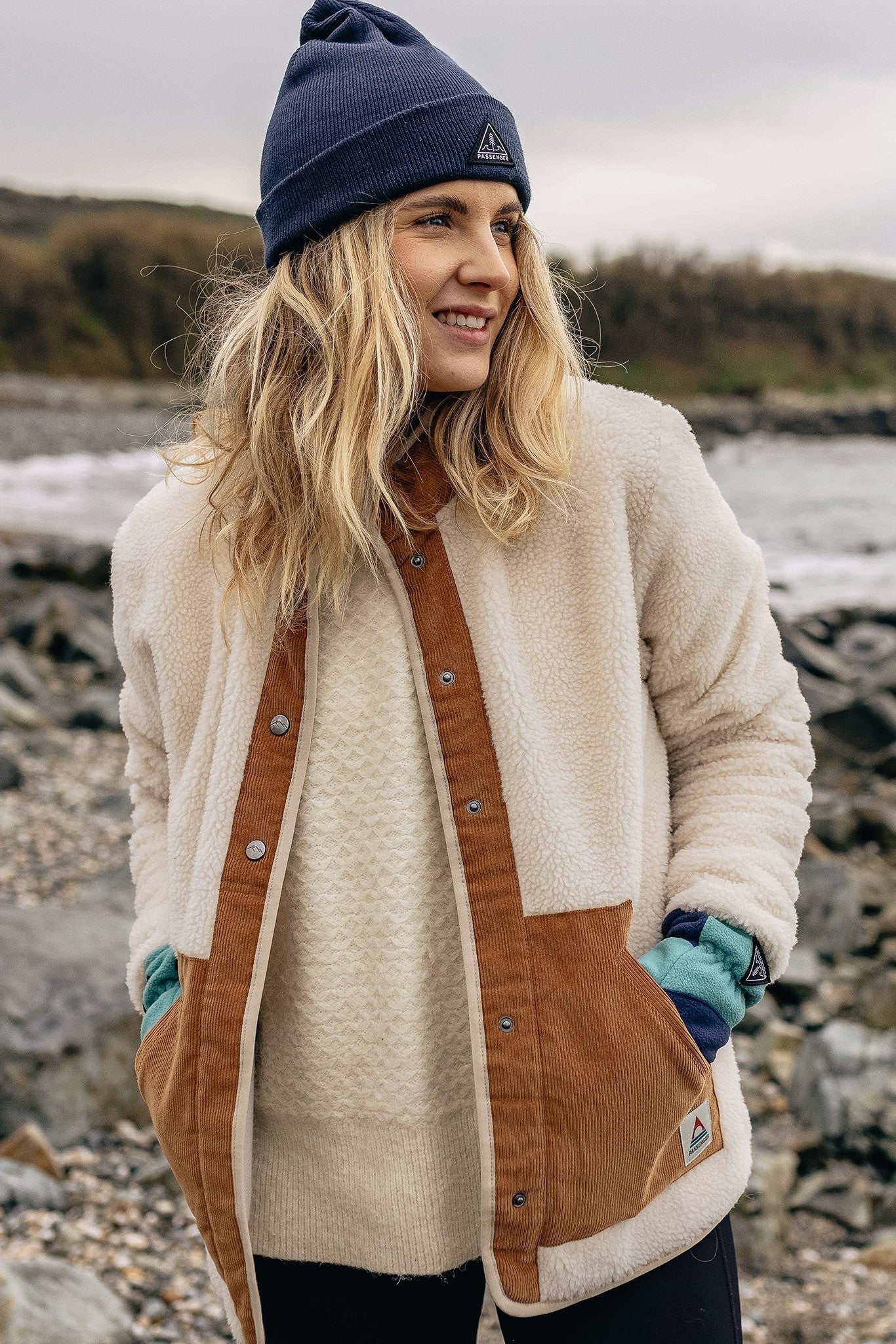 PASSENGER - Clover 2.0 Recycled Sherpa Fleece - Vintage White - BACKYARD