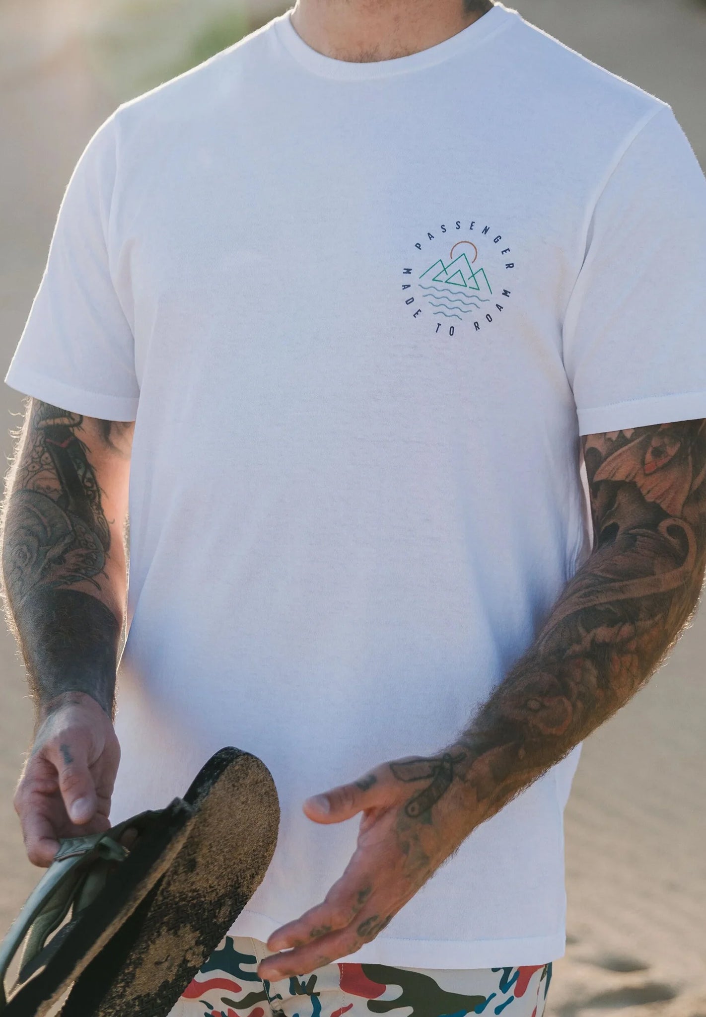 PASSENGER - Escapism Recycled Cotton T-Shirt - White - BACKYARD