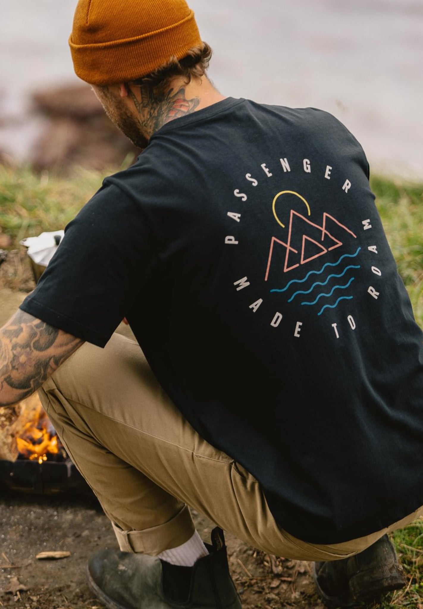 PASSENGER - Escapism Recycled Cotton T-Shirt - Black - BACKYARD