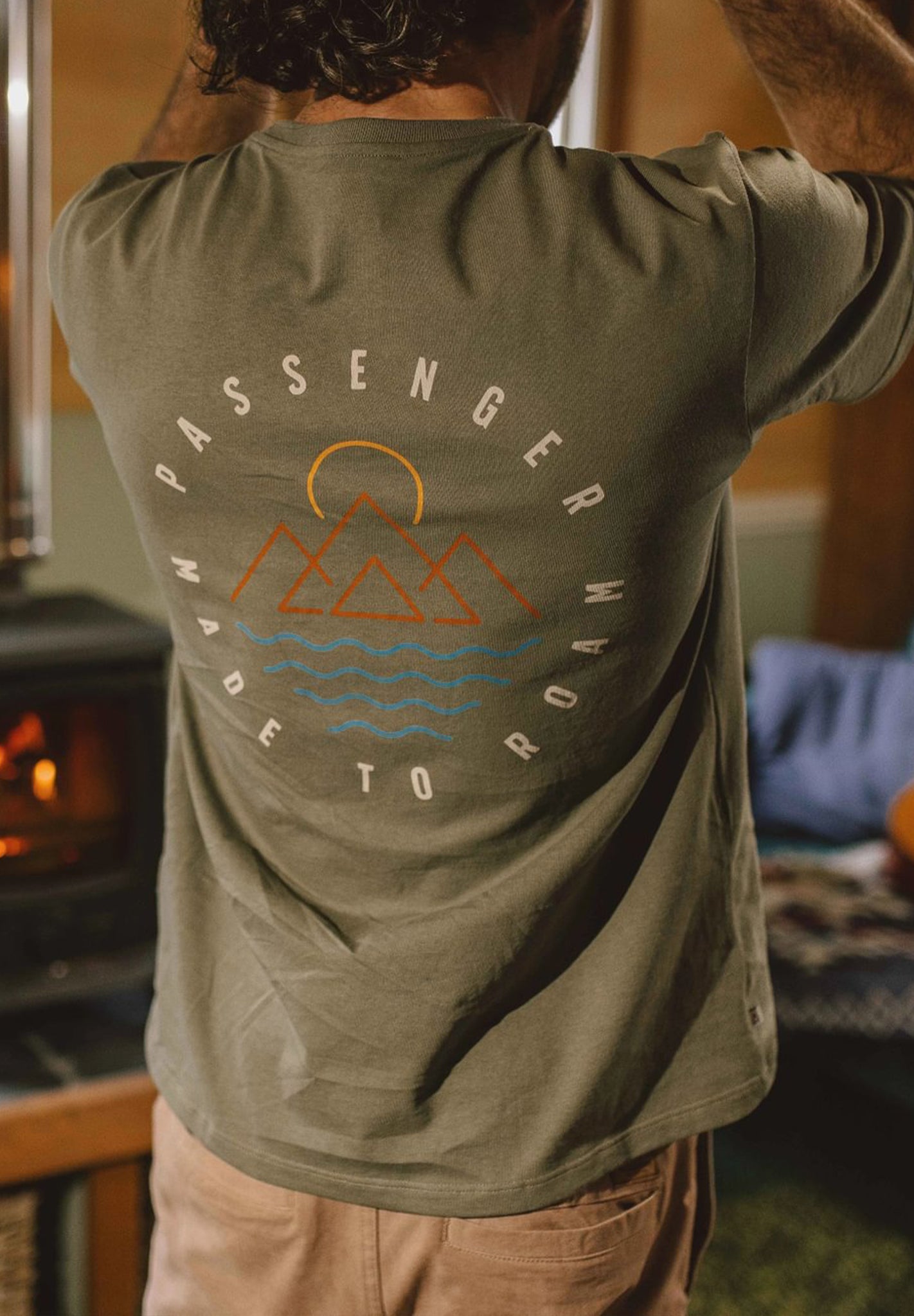 PASSENGER - Escapism Recycled Cotton T-Shirt - Dusty Olive - BACKYARD