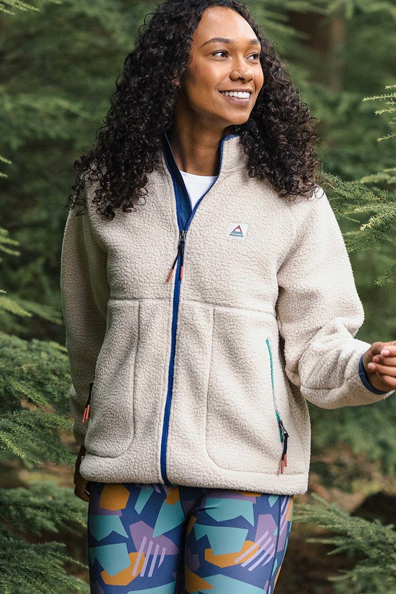 PASSENGER - Fairbanks 2.0 Full Zip Recycled Sherpa Fleece - Oatmeal - BACKYARD