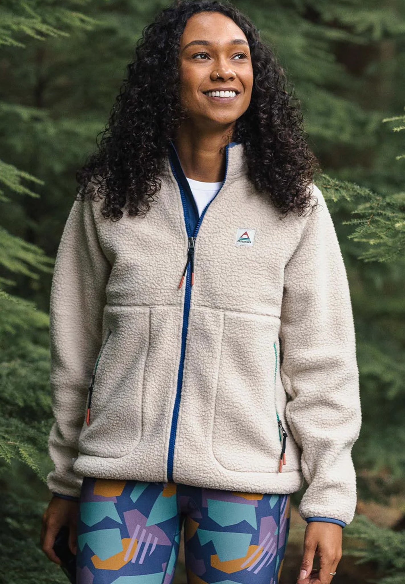 PASSENGER - Fairbanks 2.0 Full Zip Recycled Sherpa Fleece - Oatmeal - BACKYARD