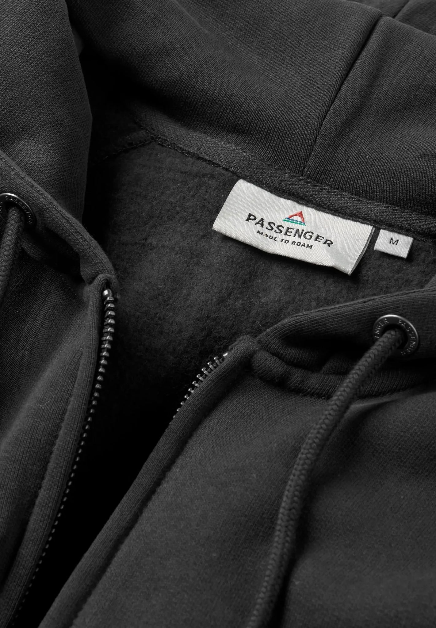 PASSENGER - Heritage Full Zip Recycled Cotton Hoodie - Black - BACKYARD