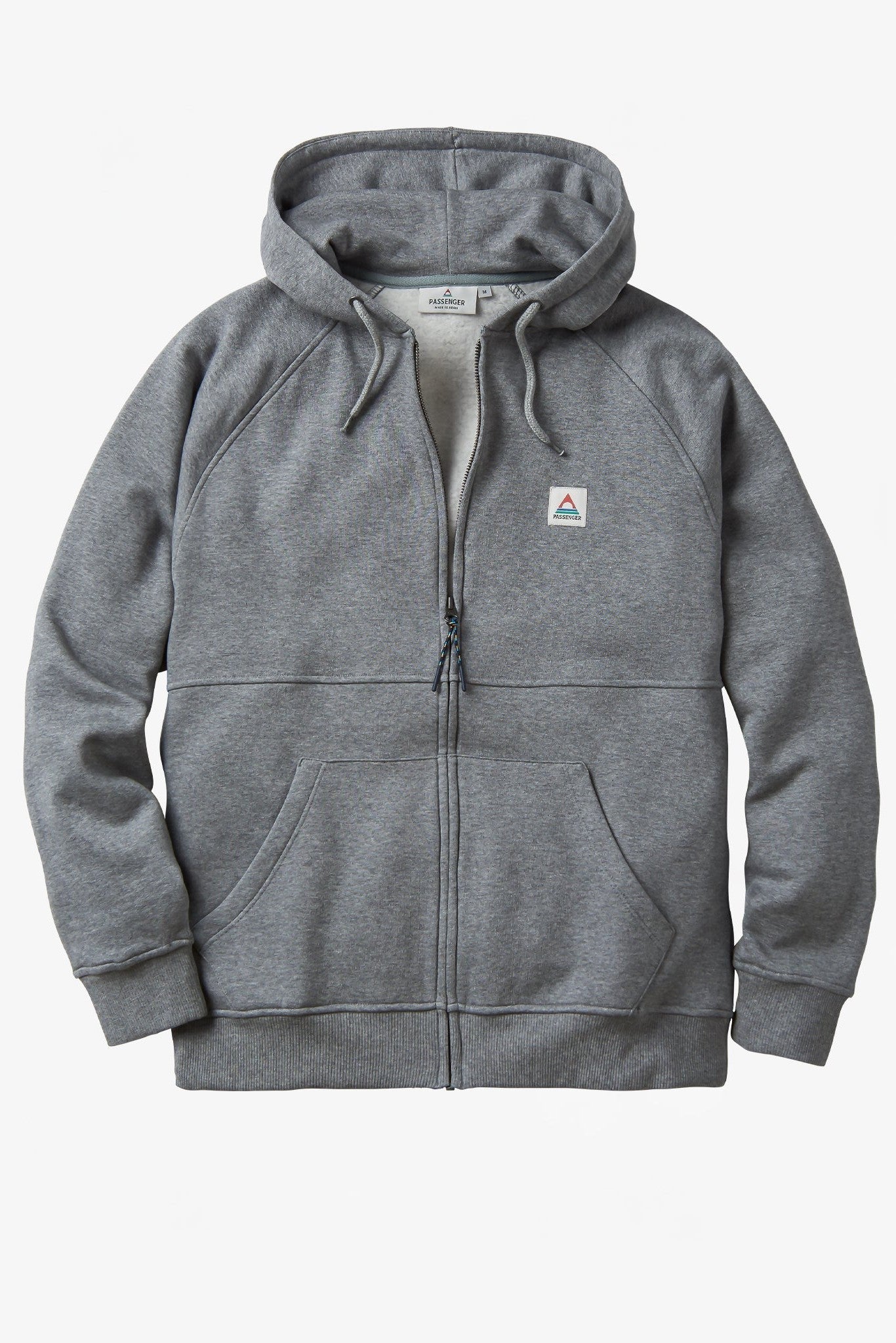 PASSENGER - Heritage Full Zip Recycled Cotton Hoodie - Dark Grey Marl - BACKYARD