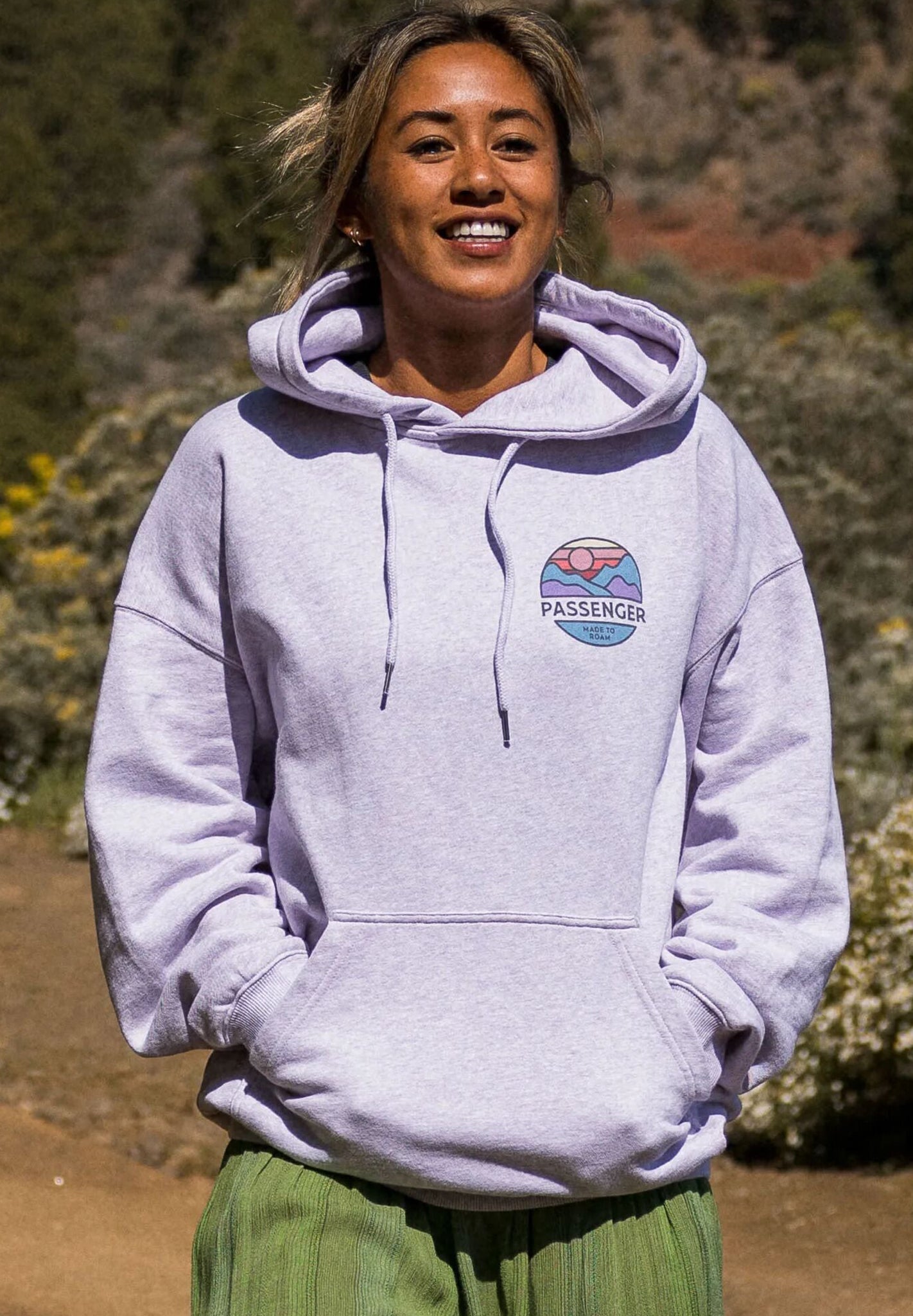 PASSENGER - Laidback Organic Cotton Hoodie - Lilac Mist Marl - BACKYARD