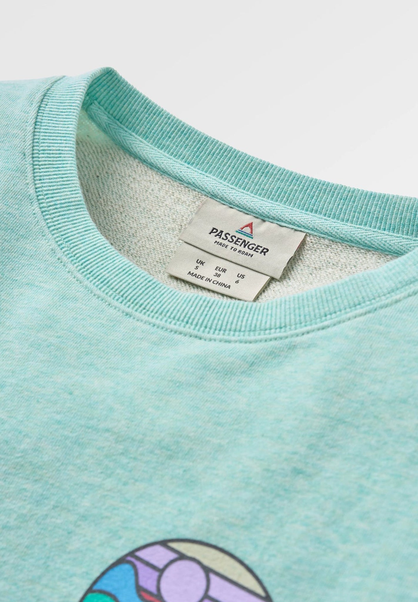PASSENGER - Laidback Organic Cotton Sweatshirt - Aqua Marl - BACKYARD