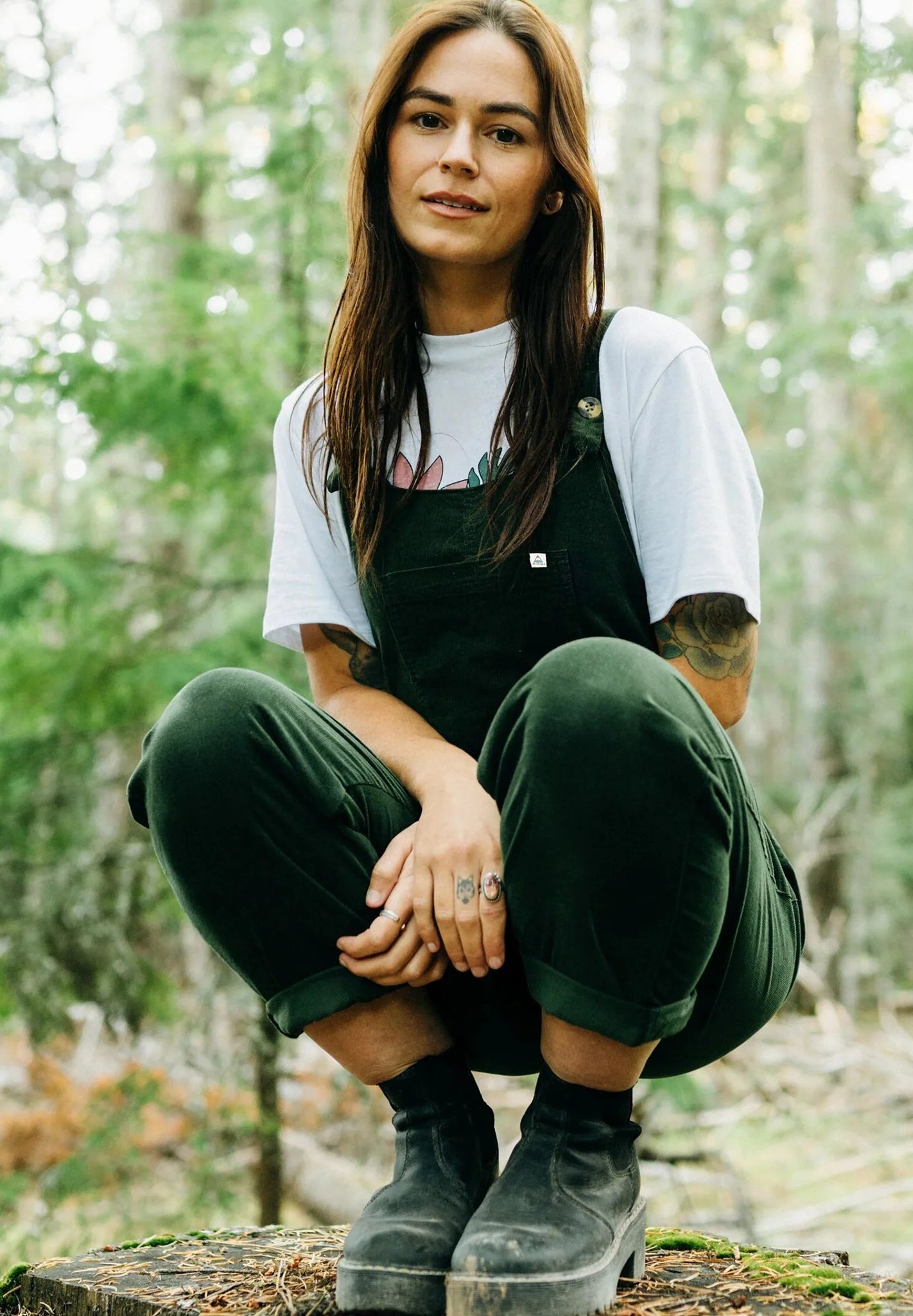 PASSENGER - Meadows 2.0 Organic Cotton Corduroy Dungarees - Fir Tree - BACKYARD