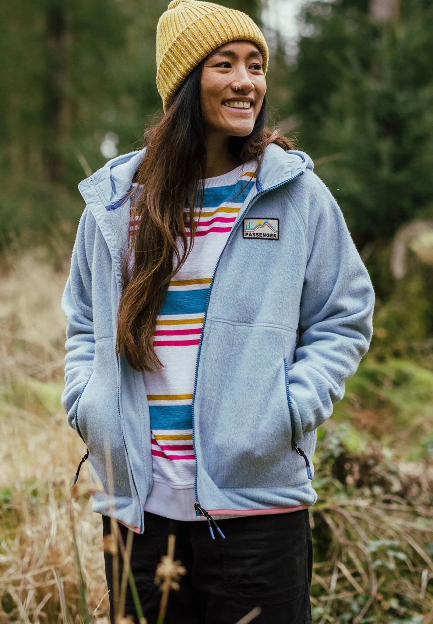 PASSENGER - North Coast Vista 2.0 Full Zip Recycled Sherpa Fleece - Blue Fog - BACKYARD