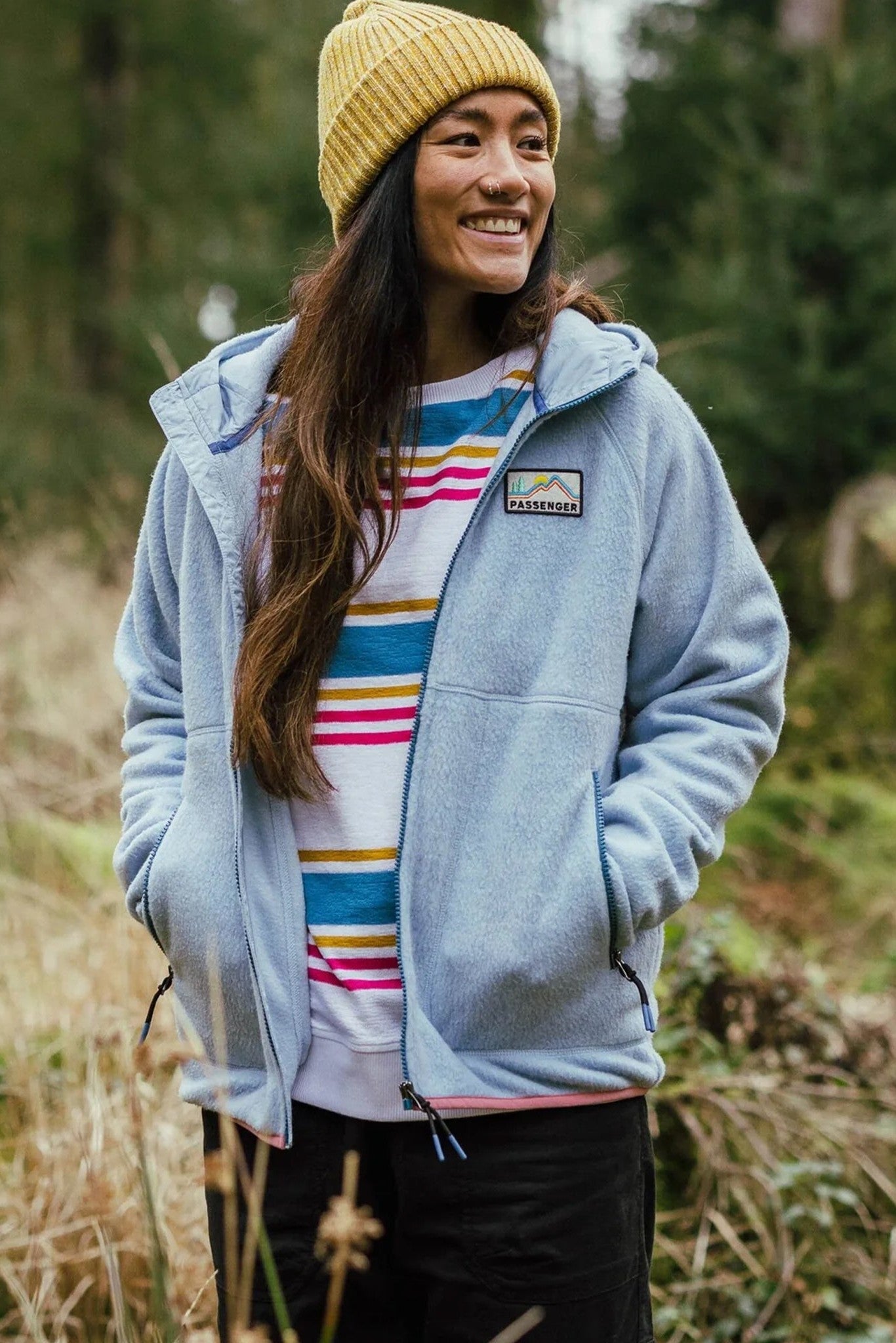 PASSENGER - North Coast Vista 2.0 Full Zip Recycled Sherpa Fleece - Blue Fog - BACKYARD