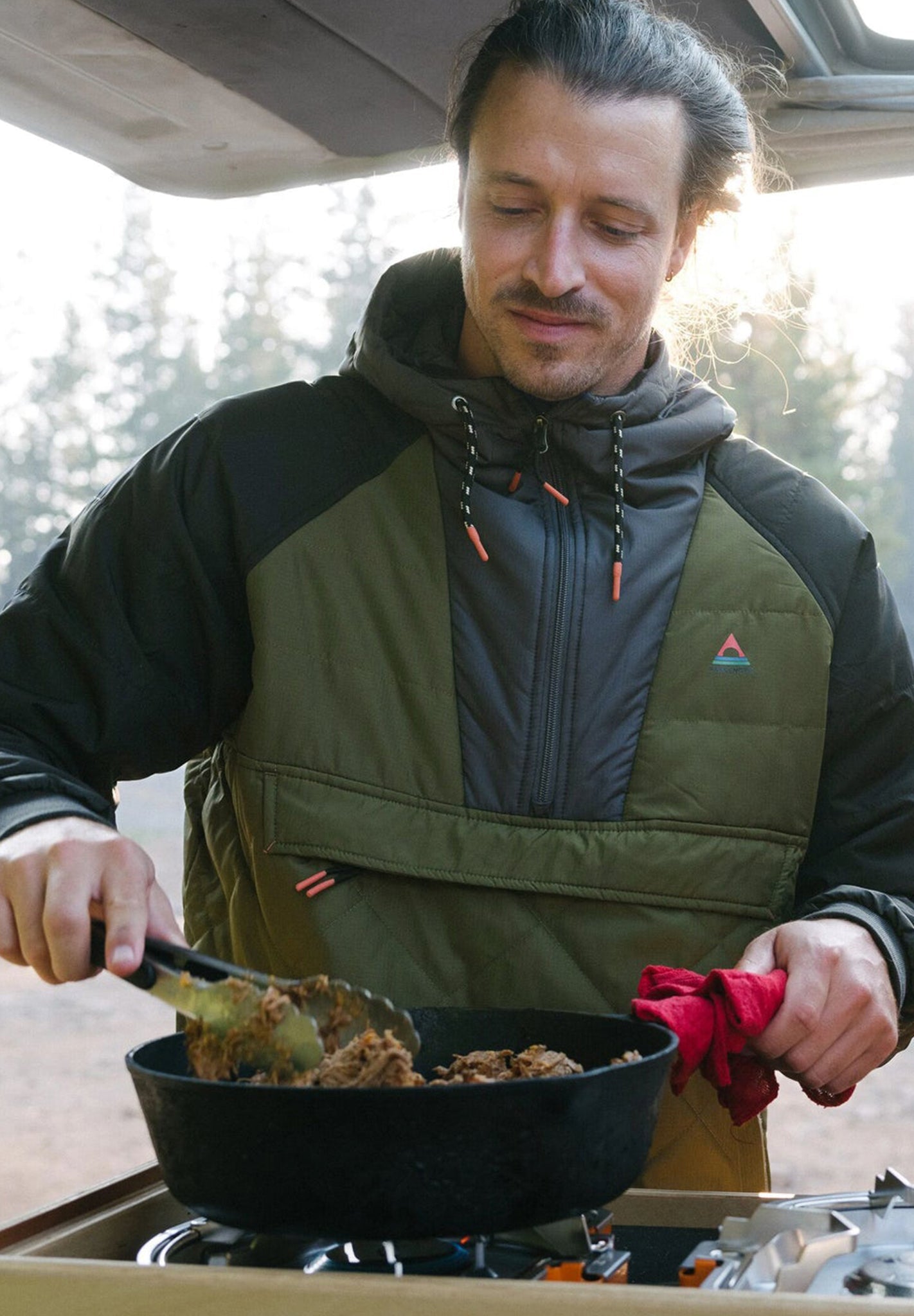 PASSENGER - Oceanic Recycled Insulated 1/2 Zip Jacket - Black Khaki - BACKYARD