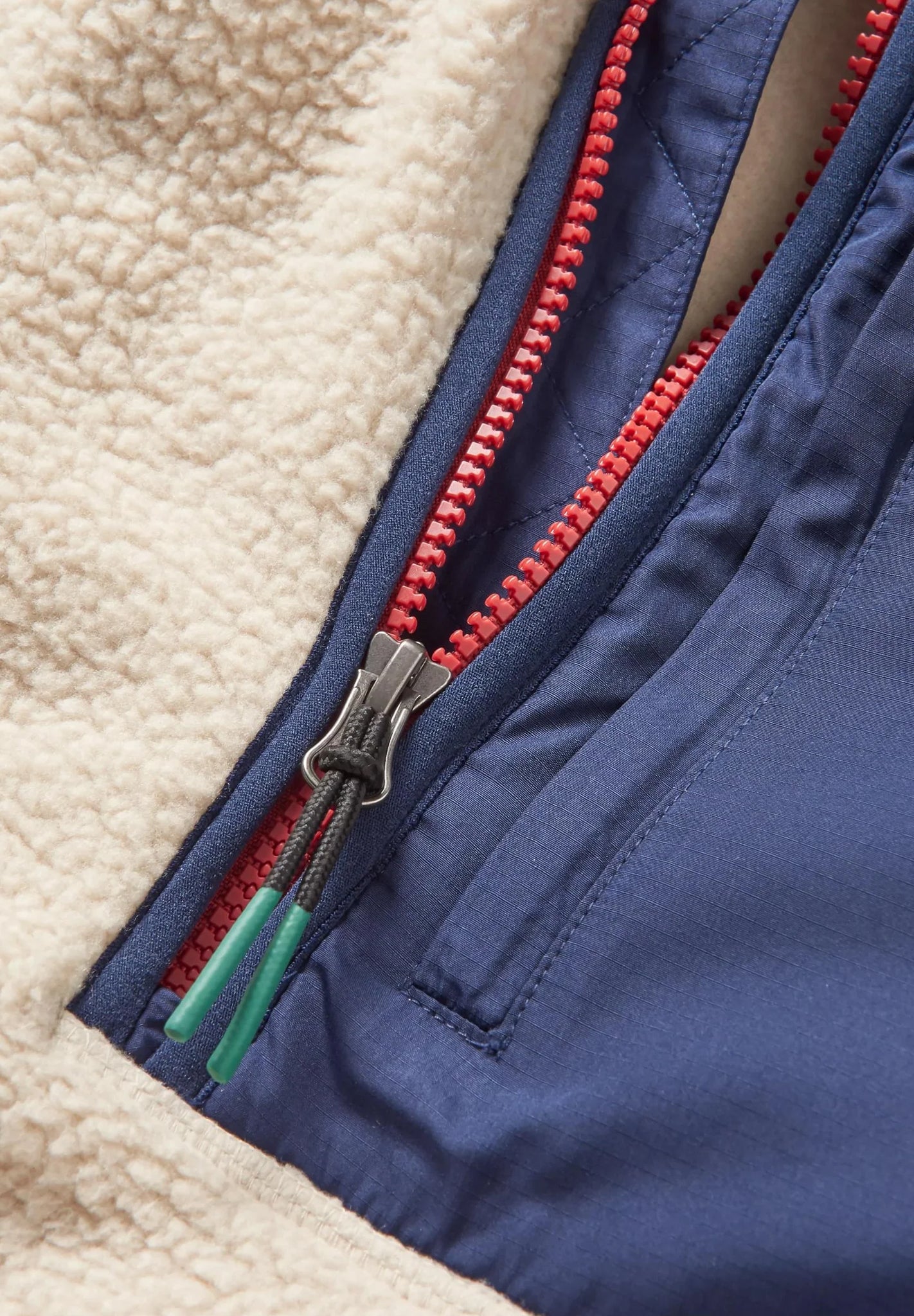 PASSENGER - Offgrid 2.0 1/2 Zip Recycled Sherpa - Fleece - Oatmeal Navy - BACKYARD