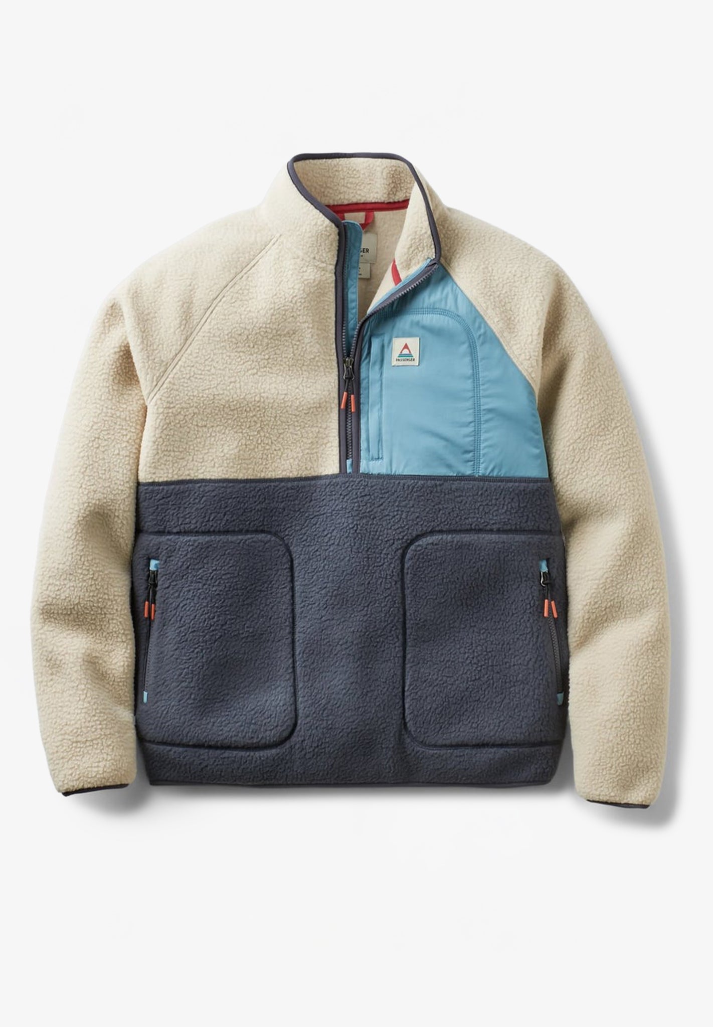 PASSENGER - Offgrid 2.0 1/2 Zip Recycled Sherpa - Fleece - Oatmeal Charcoal - BACKYARD