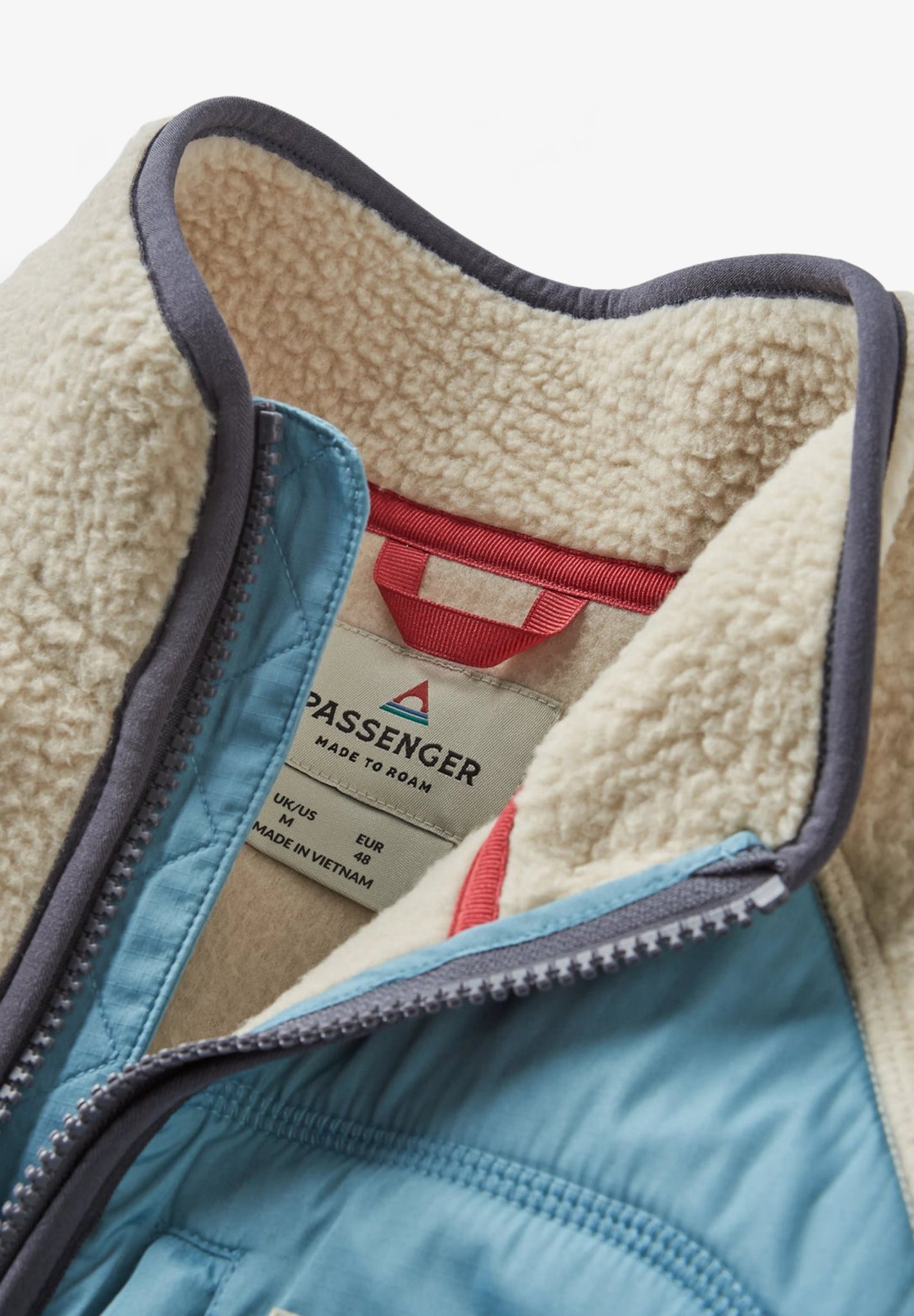 PASSENGER - Offgrid 2.0 1/2 Zip Recycled Sherpa - Fleece - Oatmeal Charcoal - BACKYARD