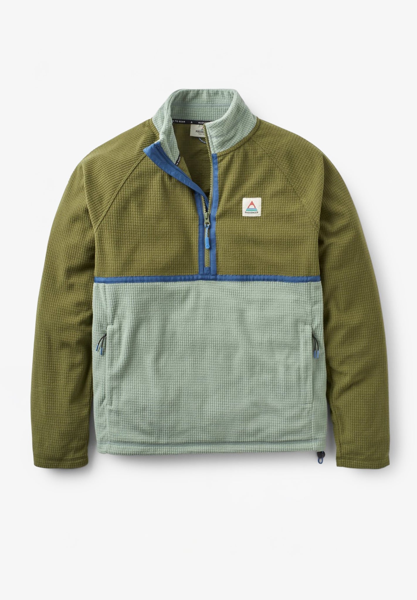 PASSENGER - Overlook Recycled Grid Polar Fleece - Khaki Pistachio - BACKYARD