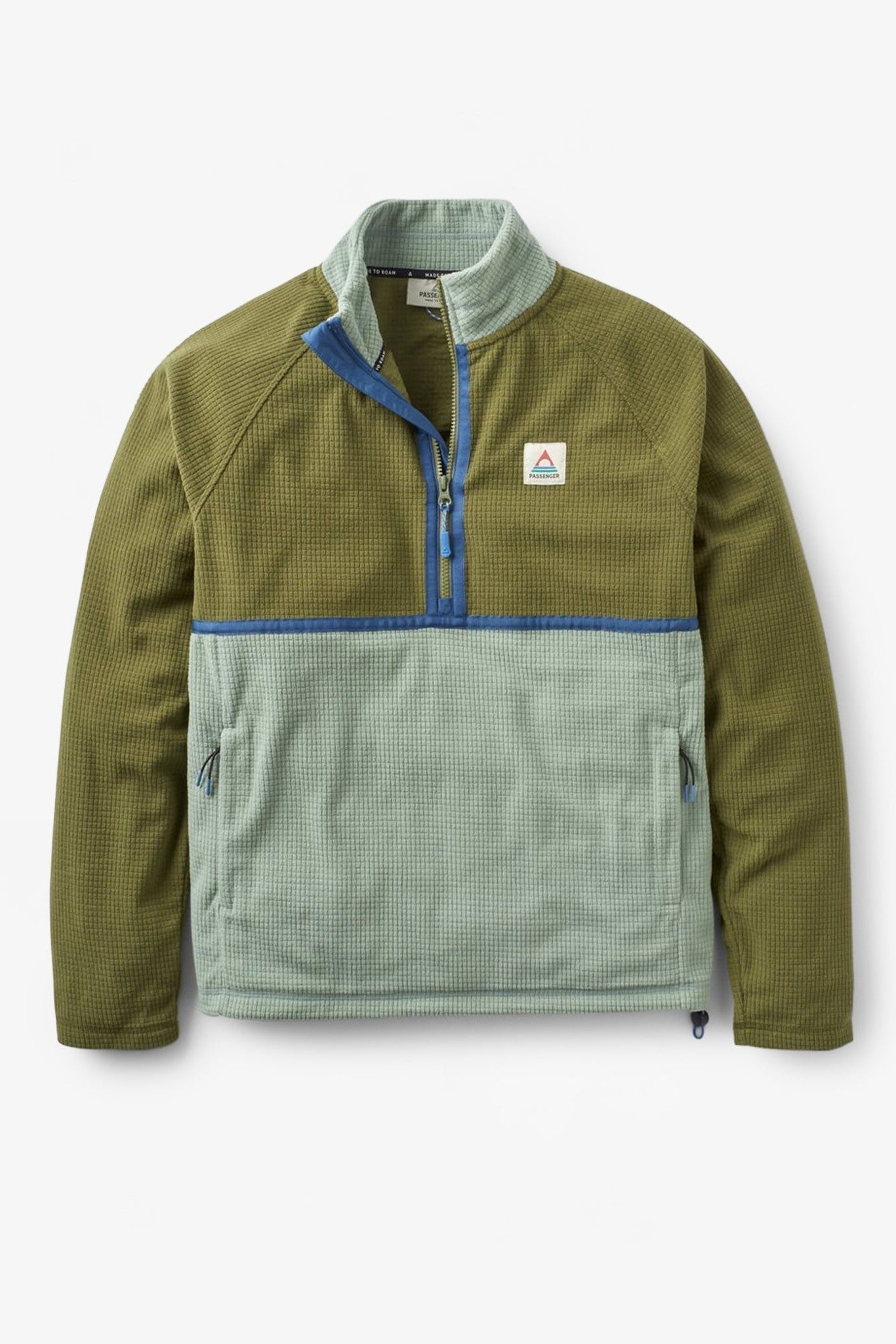 PASSENGER - Overlook Recycled Grid Polar Fleece - Khaki Pistachio - BACKYARD