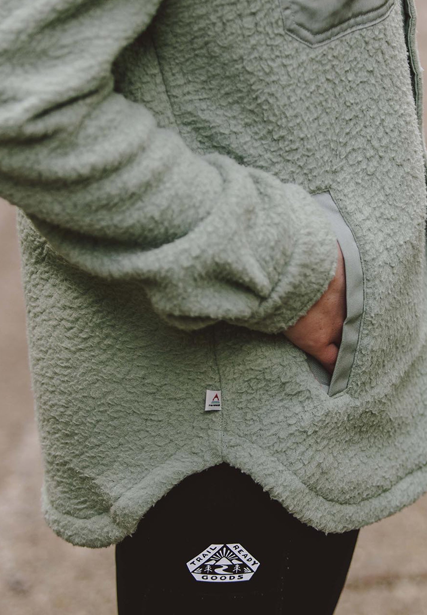 PASSENGER - Rappel Recycled Sherpa Oversized Shirt - Pistachio - BACKYARD