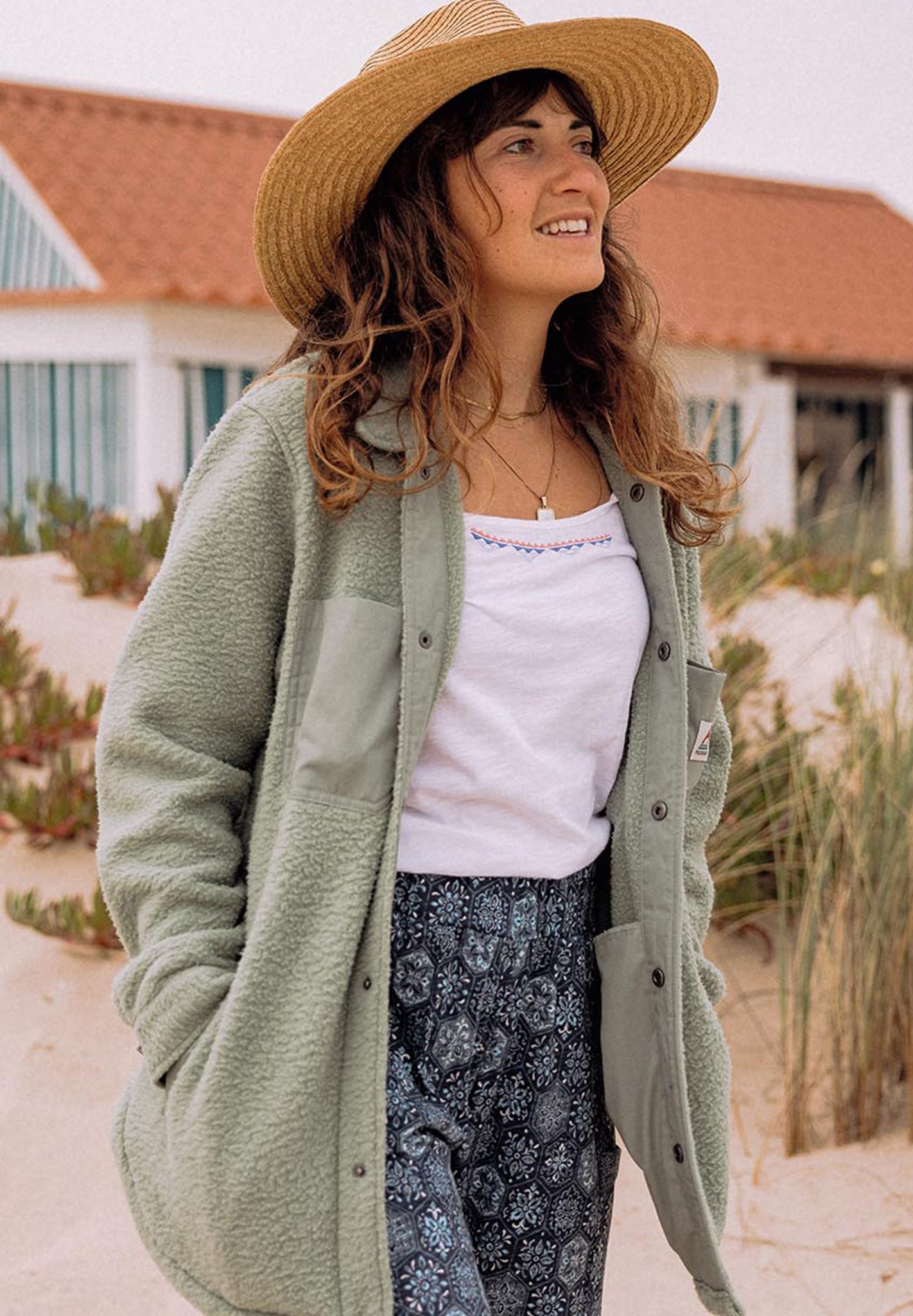 PASSENGER - Rappel Recycled Sherpa Oversized Shirt - Pistachio - BACKYARD