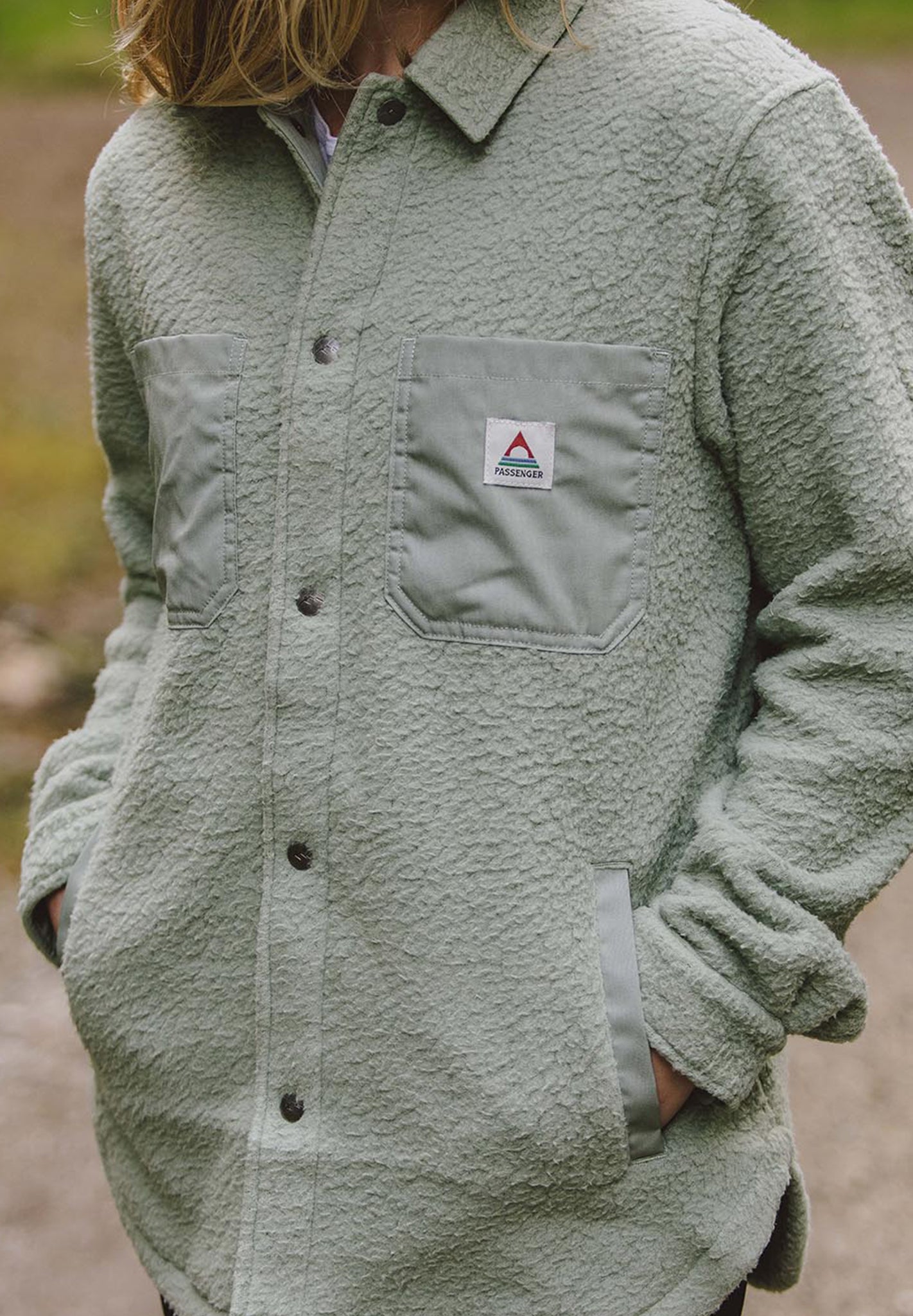 PASSENGER - Rappel Recycled Sherpa Oversized Shirt - Pistachio - BACKYARD