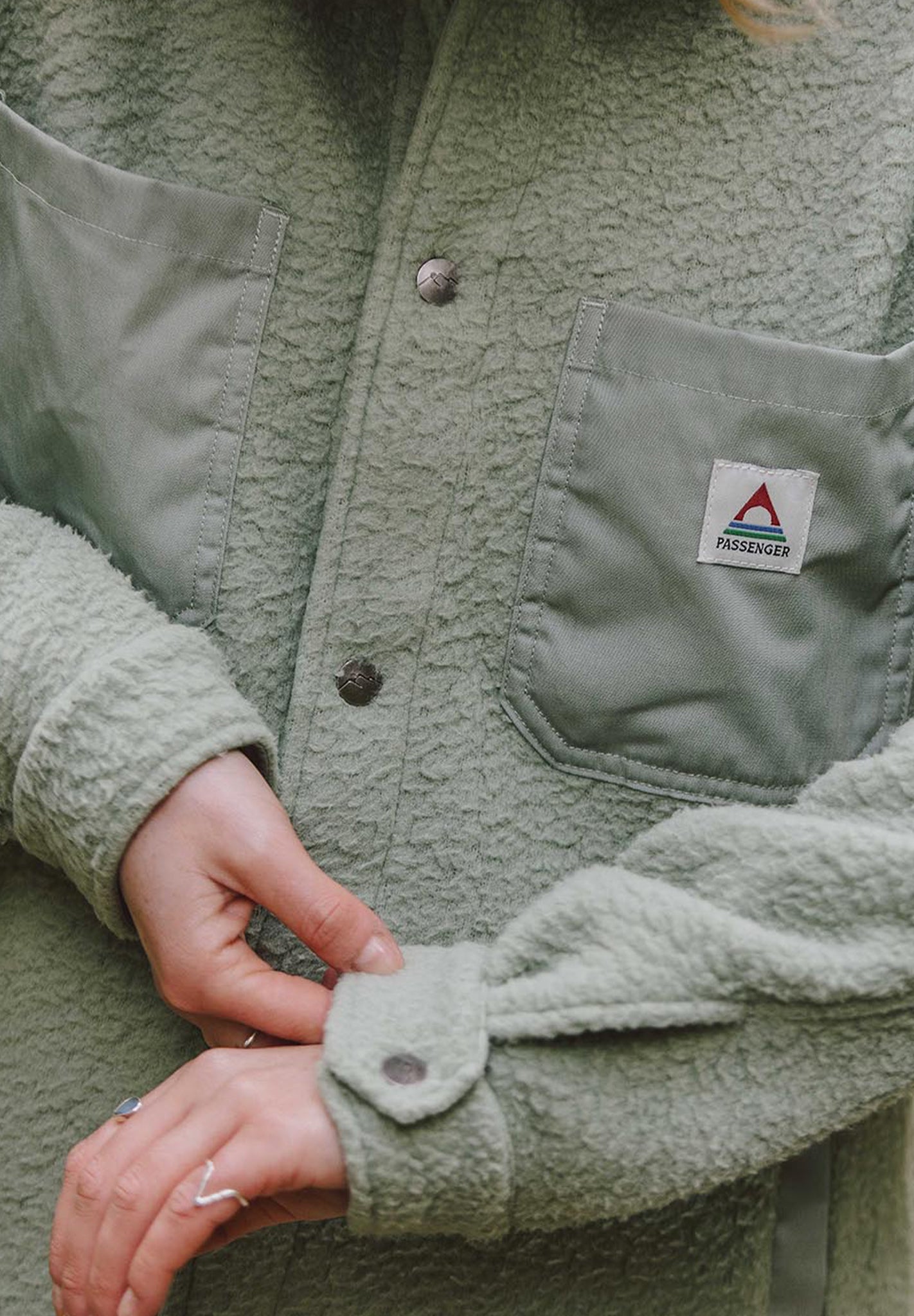 PASSENGER - Rappel Recycled Sherpa Oversized Shirt - Pistachio - BACKYARD