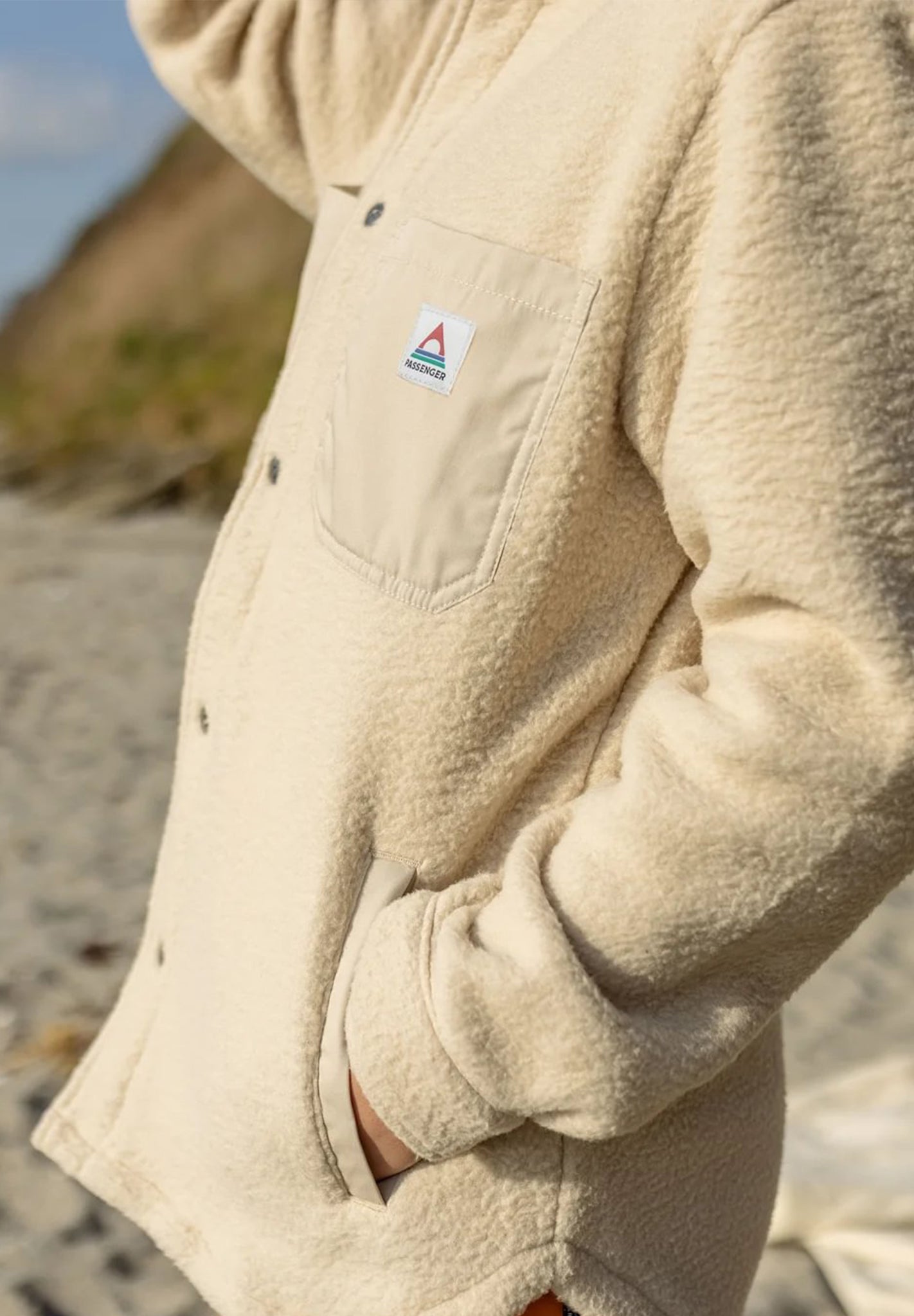 PASSENGER - Rappel Recycled Sherpa Oversized Shirt - Oatmeal - BACKYARD