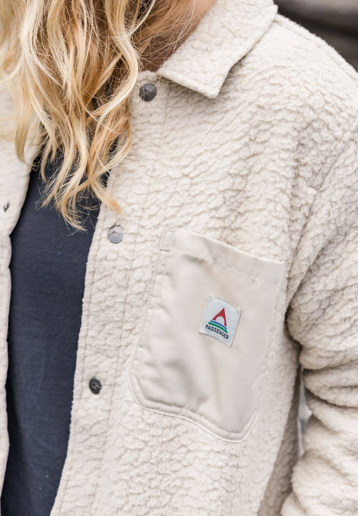 PASSENGER - Rappel Recycled Sherpa Oversized Shirt - Oatmeal - BACKYARD