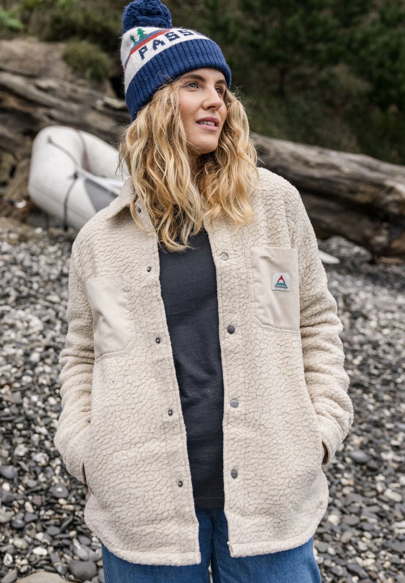 PASSENGER - Rappel Recycled Sherpa Oversized Shirt - Oatmeal - BACKYARD