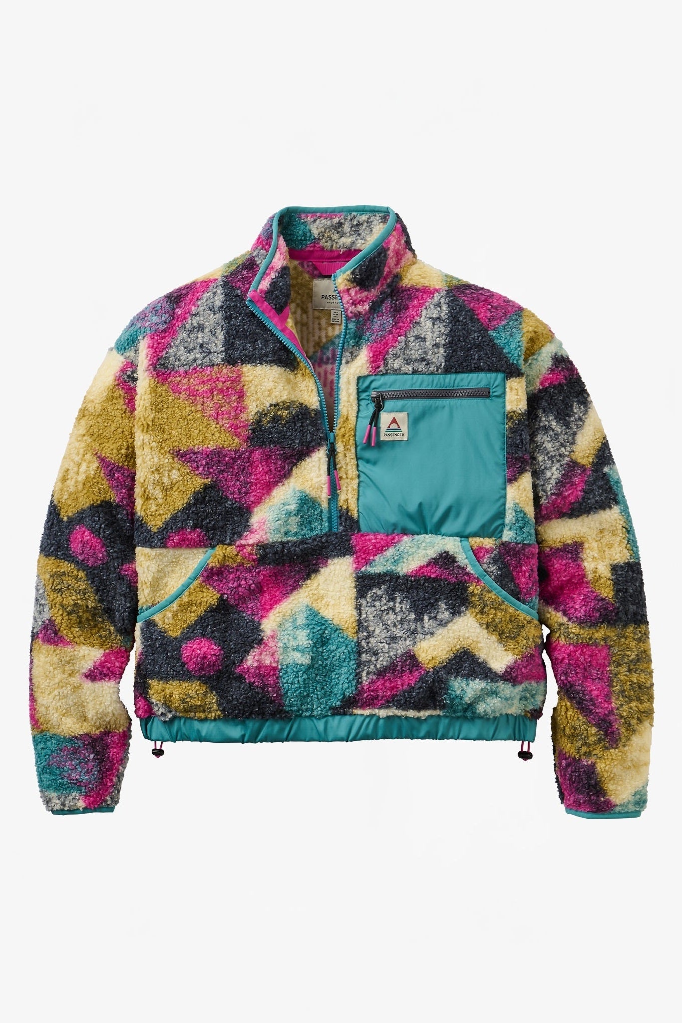 PASSENGER - Ravi Recycled Sherpa Fleece - Mosaic Mountain Charcoal - BACKYARD