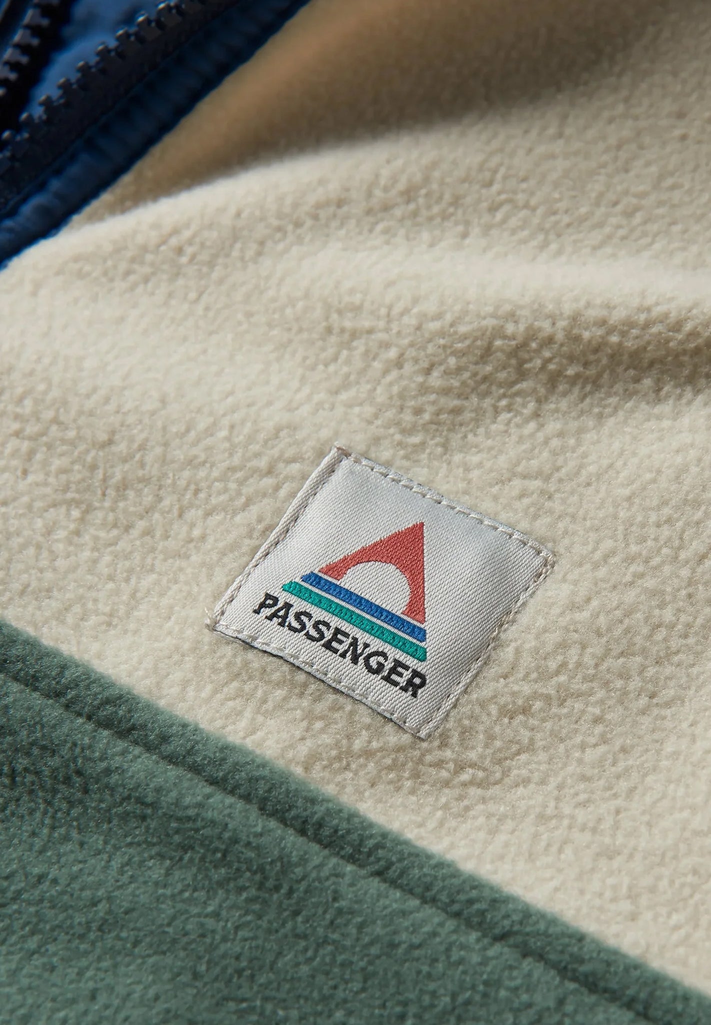 PASSENGER - Set Off Recycled Polar 1/4 Zip Fleece - Oatmeal Dark Forest - BACKYARD