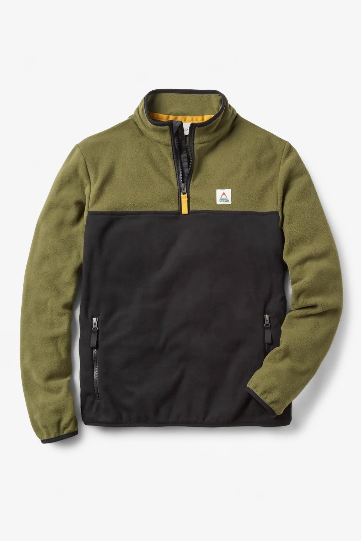 PASSENGER - Set Off Recycled Polar 1/4 Zip Fleece - Khaki - BACKYARD