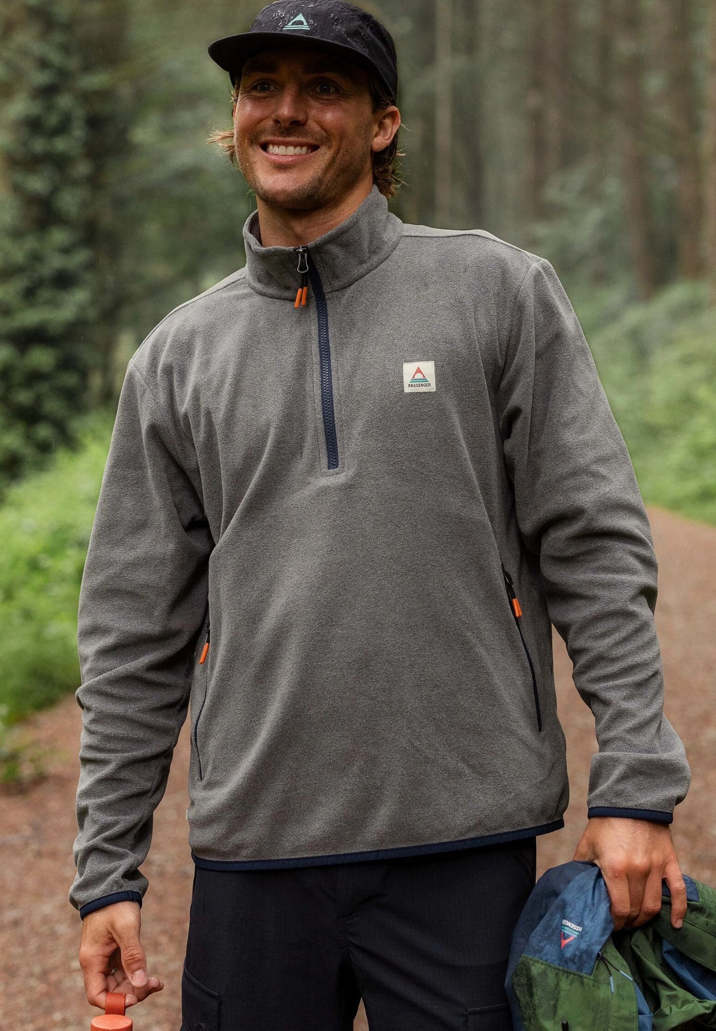 PASSENGER - Switchback Recycled Micro Polartec® Fleece - Grey Marl 2 - BACKYARD