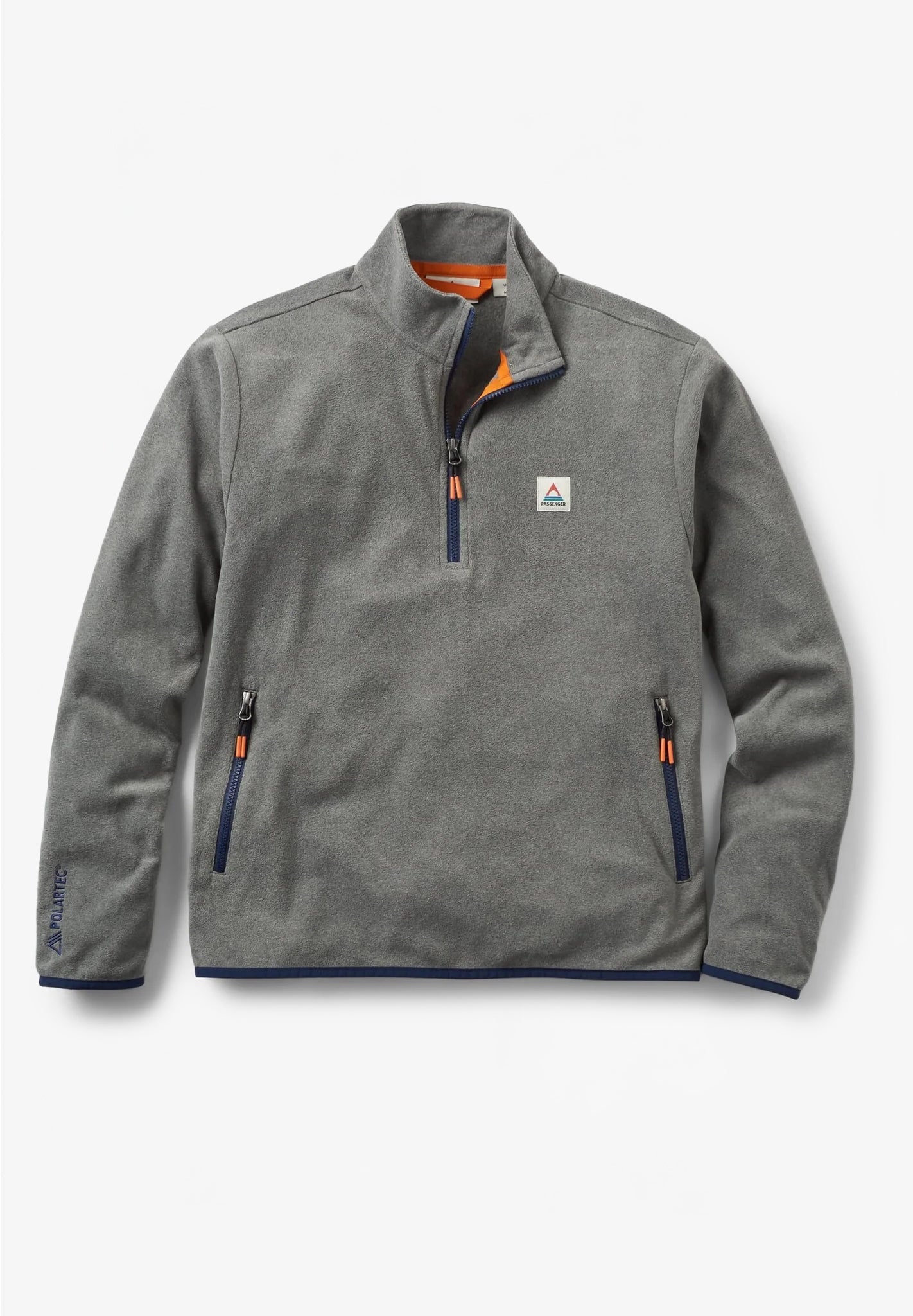 PASSENGER - Switchback Recycled Micro Polartec® Fleece - Grey Marl 2 - BACKYARD