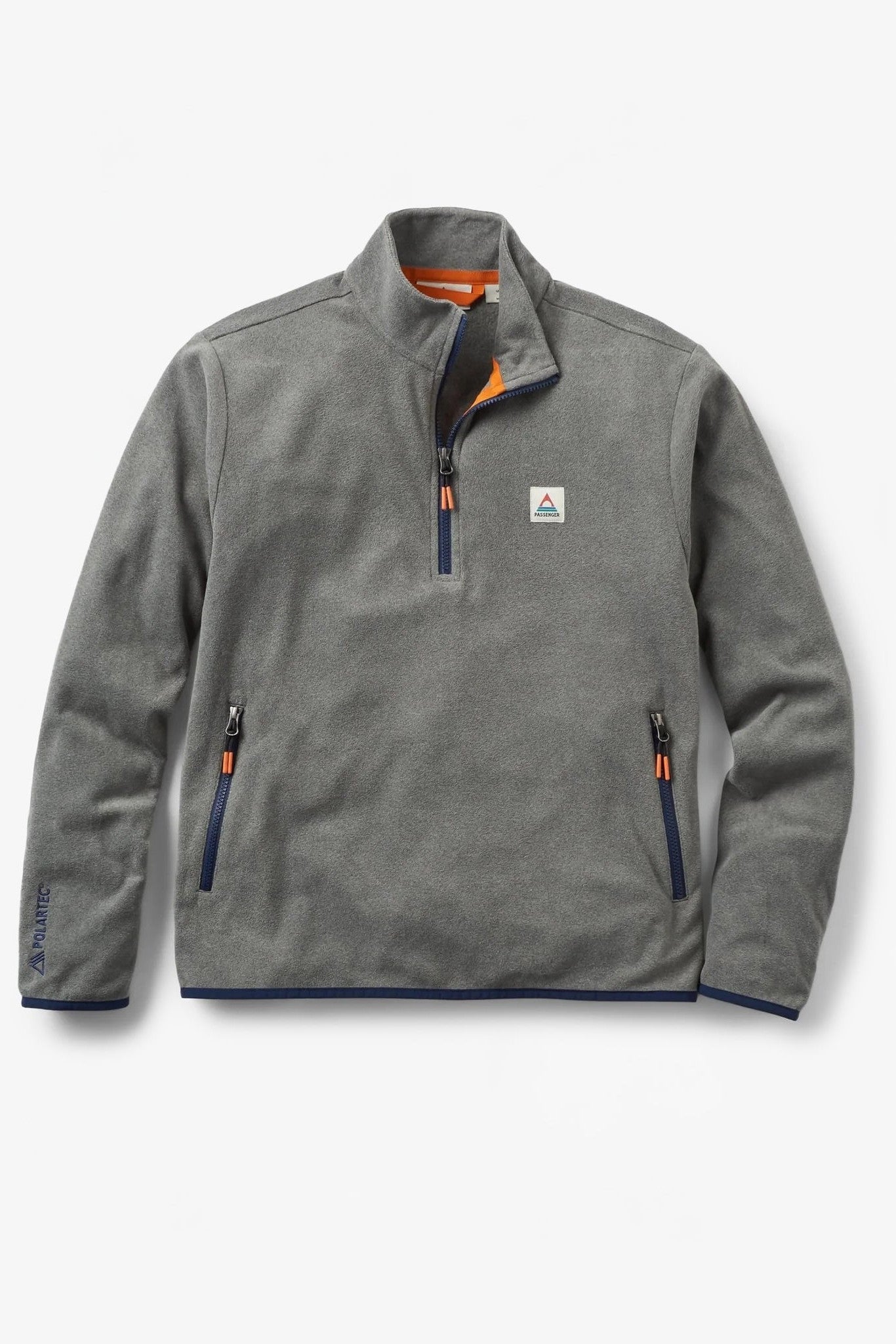 PASSENGER - Switchback Recycled Micro Polartec® Fleece - Grey Marl 2 - BACKYARD