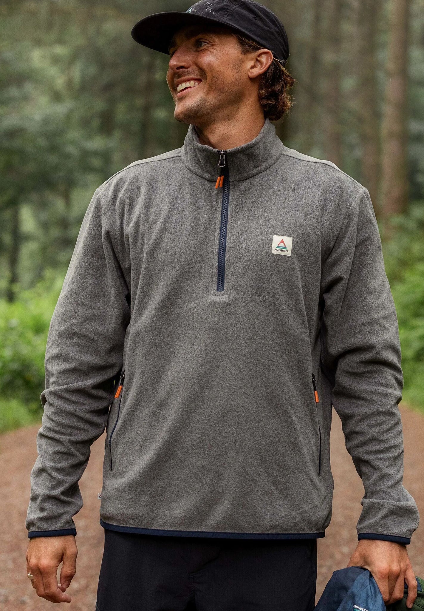 PASSENGER - Switchback Recycled Micro Polartec® Fleece - Grey Marl 2 - BACKYARD