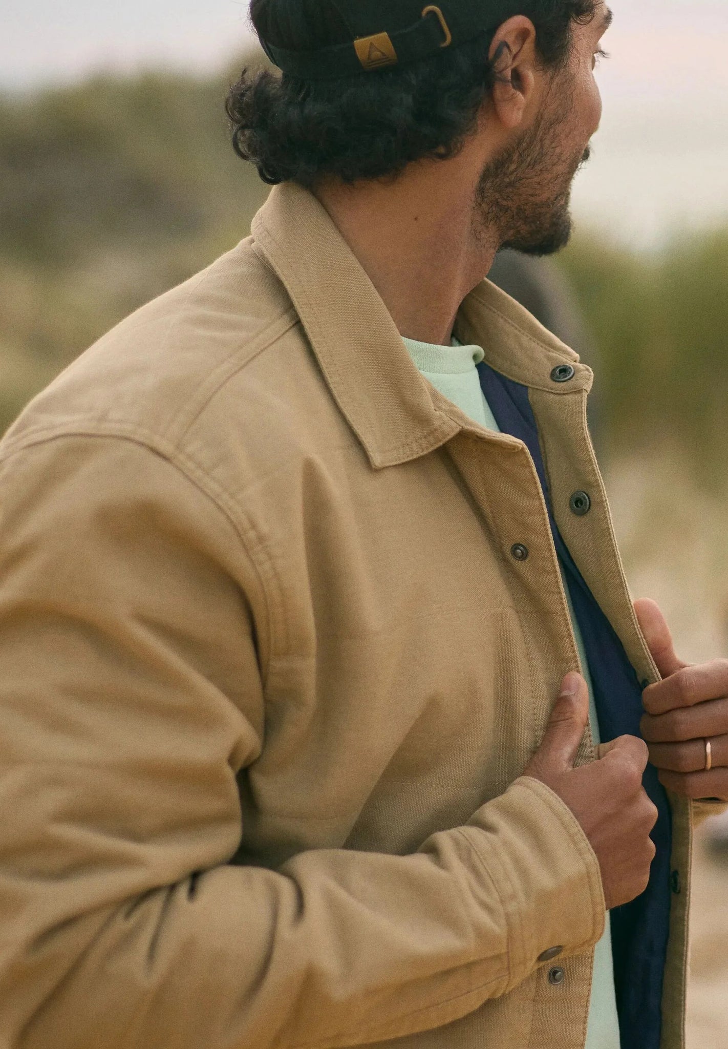 PASSENGER - Taranaki Canvas Quilted Overshirt - Stone - BACKYARD