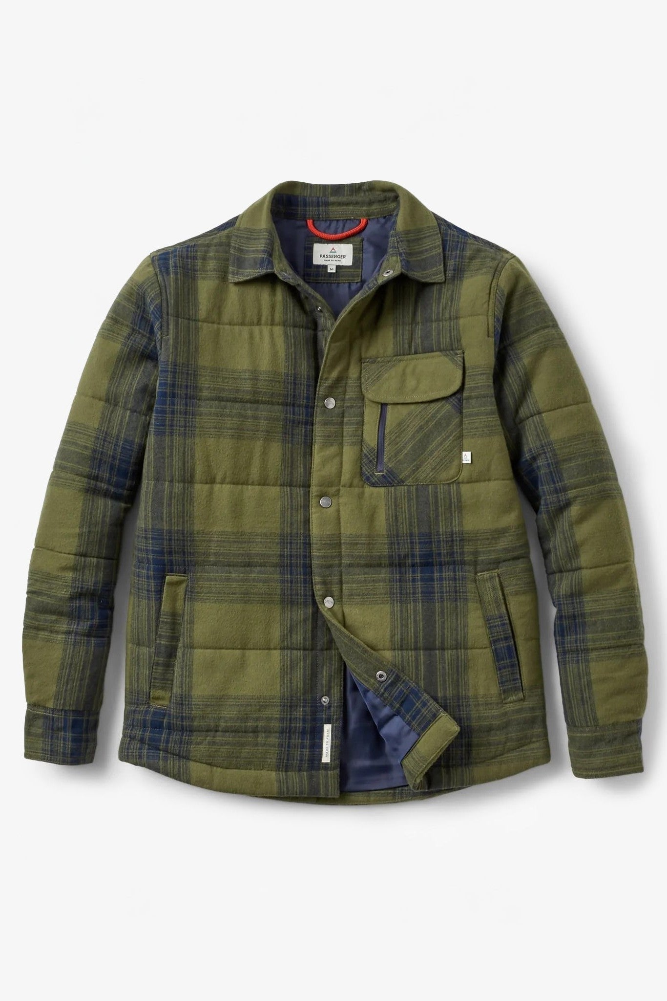 PASSENGER - Taranaki Quilted Overshirt - Navy Khaki Check - BACKYARD