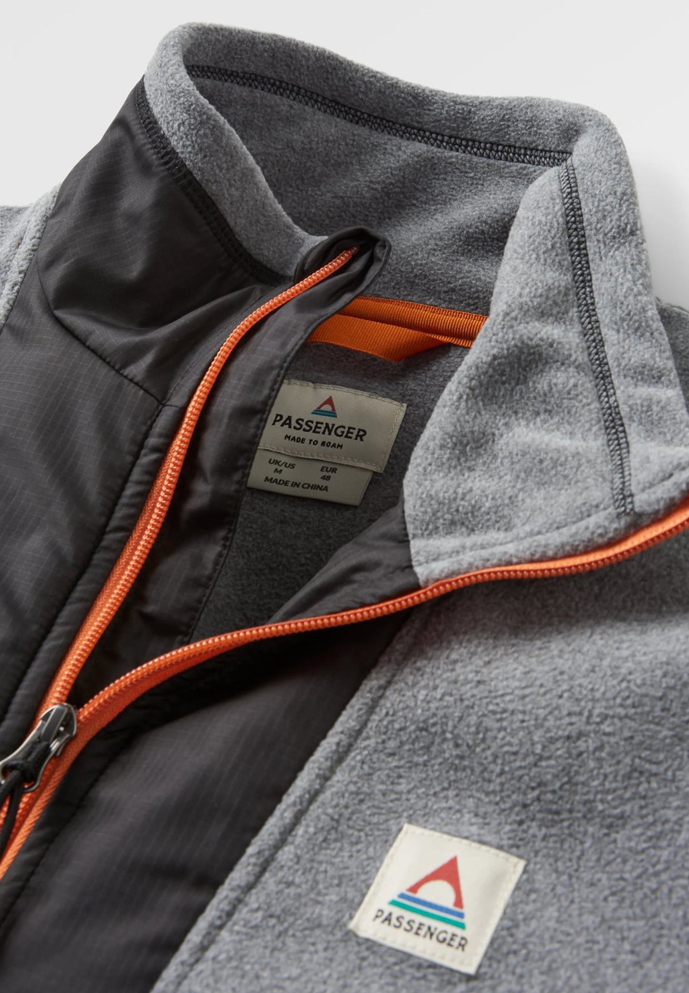 PASSENGER - Woodland Hoodless 1/2 Zip Recycled Polar Fleece - Grey Marl Khaki - BACKYARD